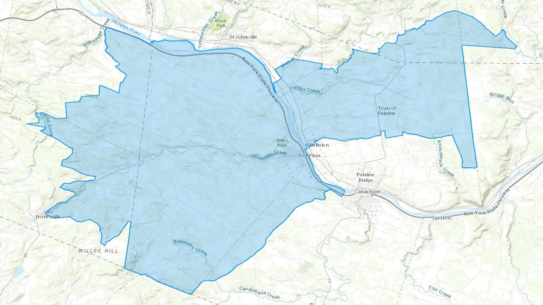 Fort Plain, NY Cash heating Oil delivery map Map of the COD Fuel Oil delivery service area for Fort Plain, NY