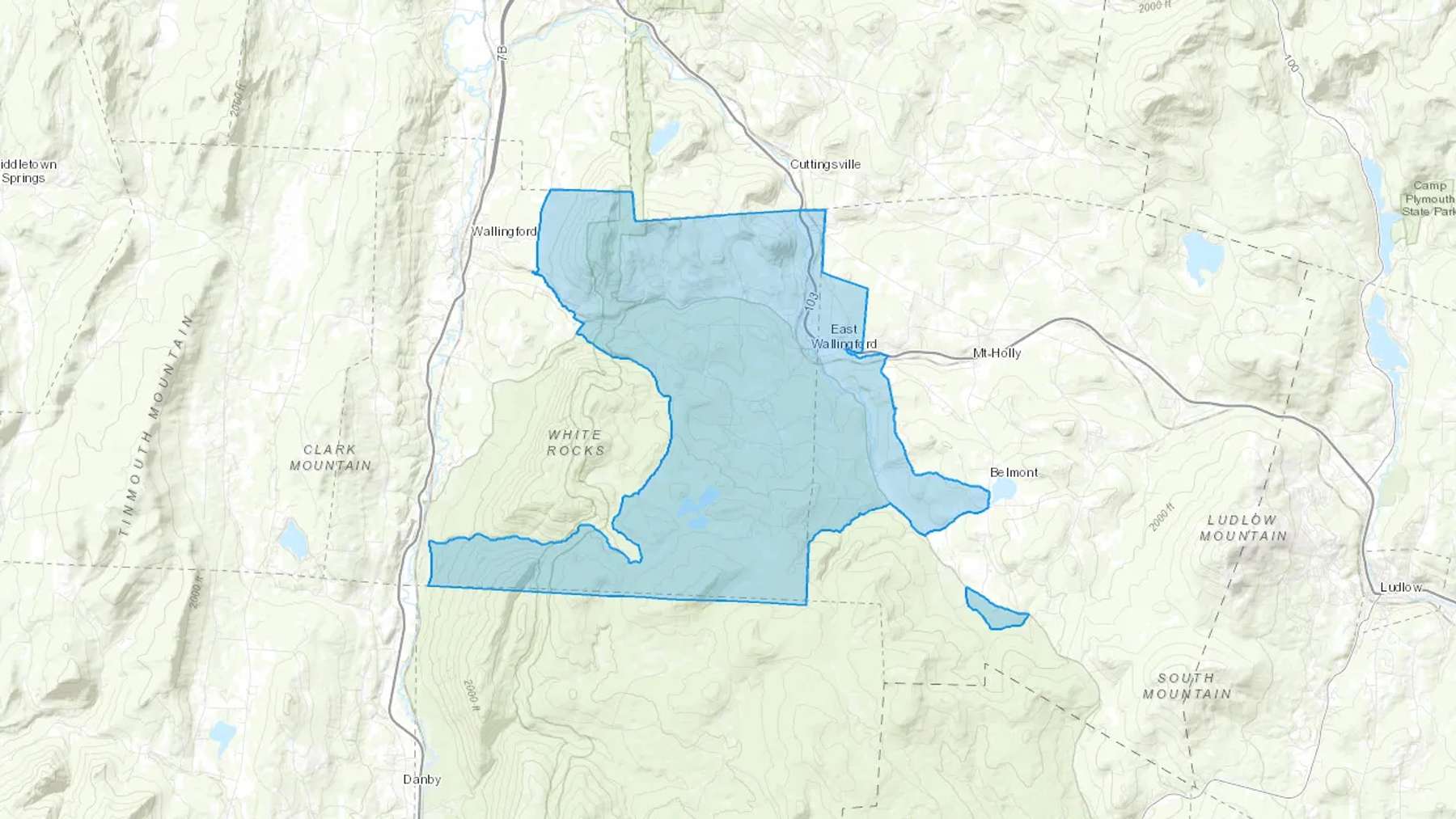 East Wallingford, VT Cash heating Oil delivery map Map of the COD Fuel Oil delivery service area for East Wallingford, VT