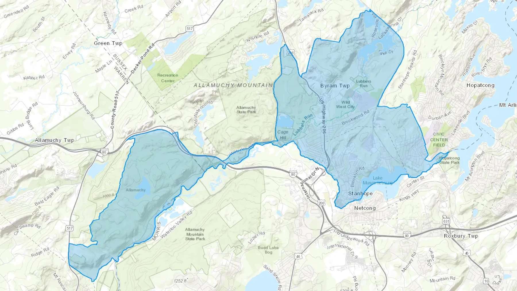 Stanhope, NJ Cash heating Oil delivery map Map of the COD Fuel Oil delivery service area for Stanhope, NJ