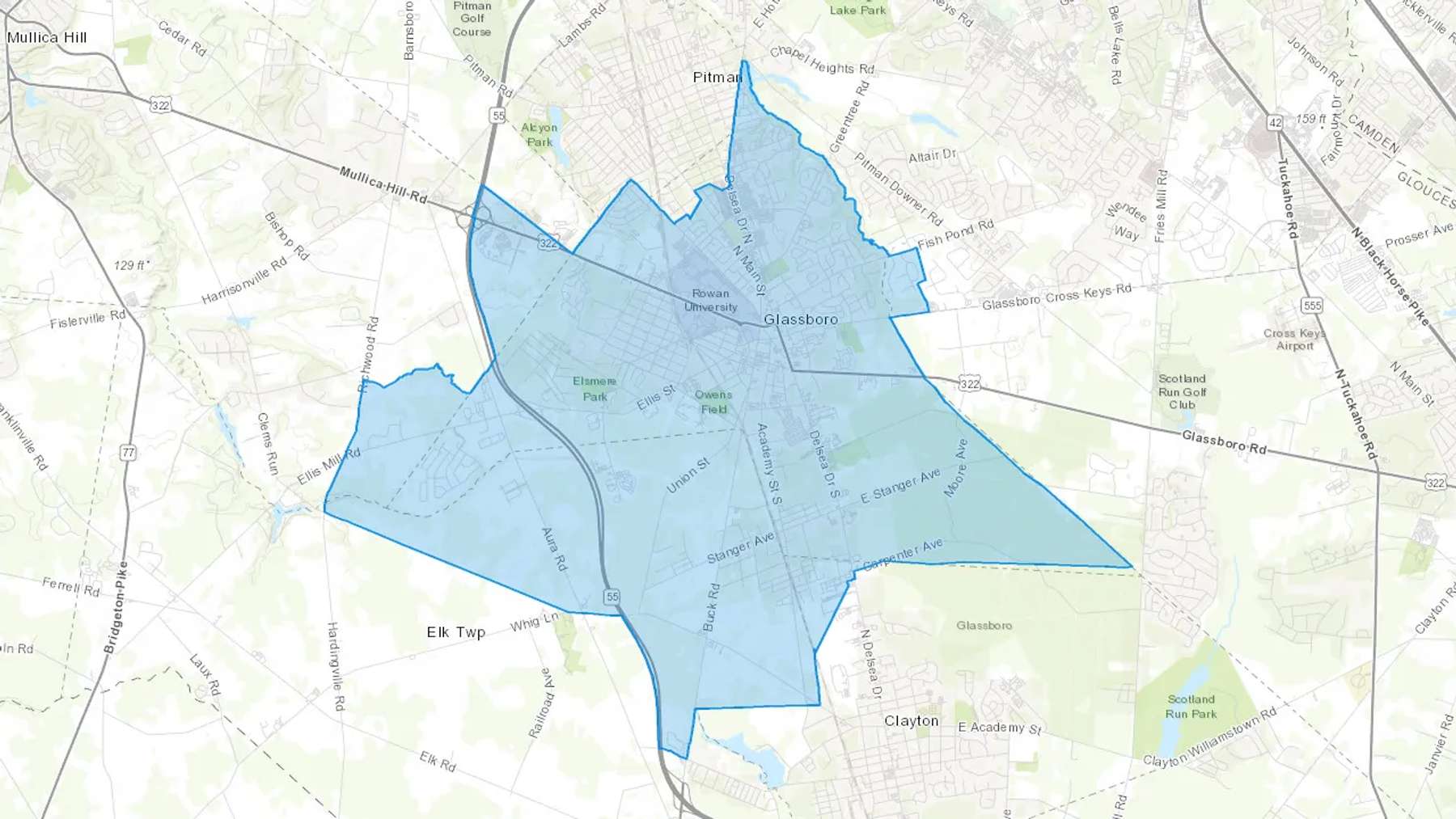 Glassboro, NJ Cash heating Oil delivery map Map of the COD Fuel Oil delivery service area for Glassboro, NJ