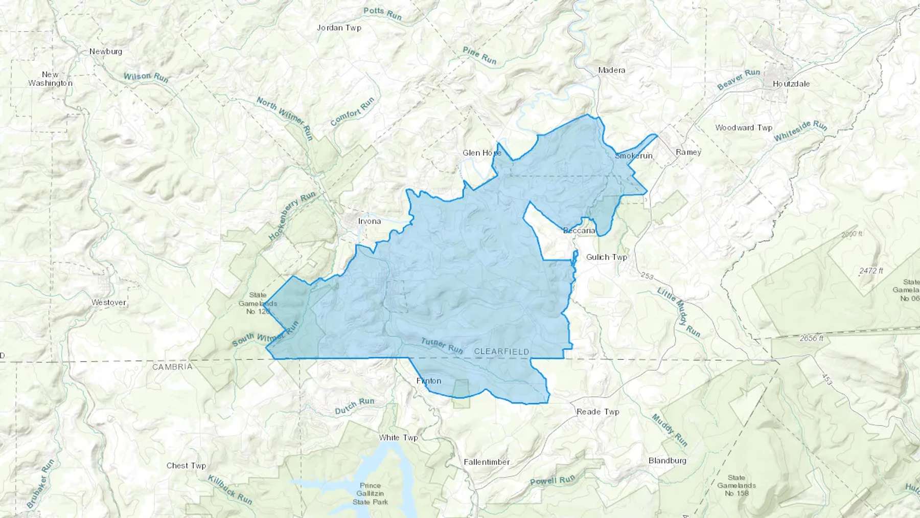 Smokerun, PA Cash heating Oil delivery map Map of the COD Fuel Oil delivery service area for Smokerun, PA