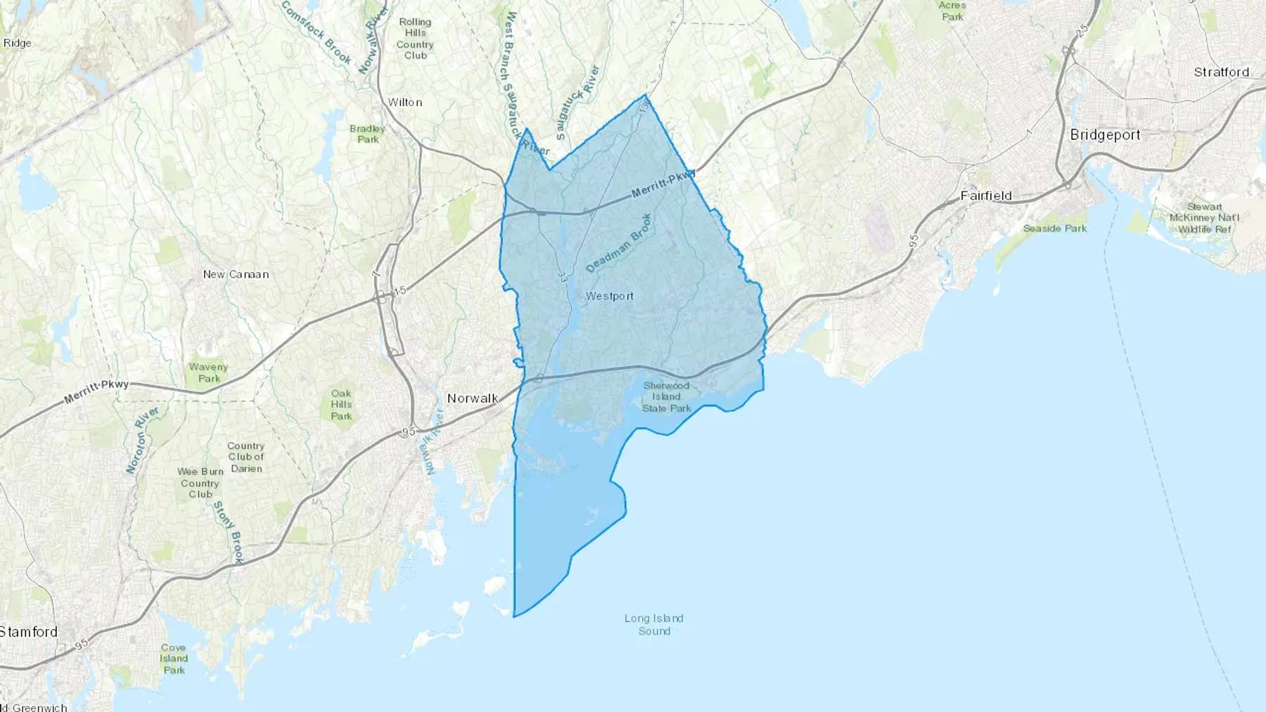 Greens Farms, CT Cash heating Oil delivery map Map of the COD Fuel Oil delivery service area for Greens Farms, CT