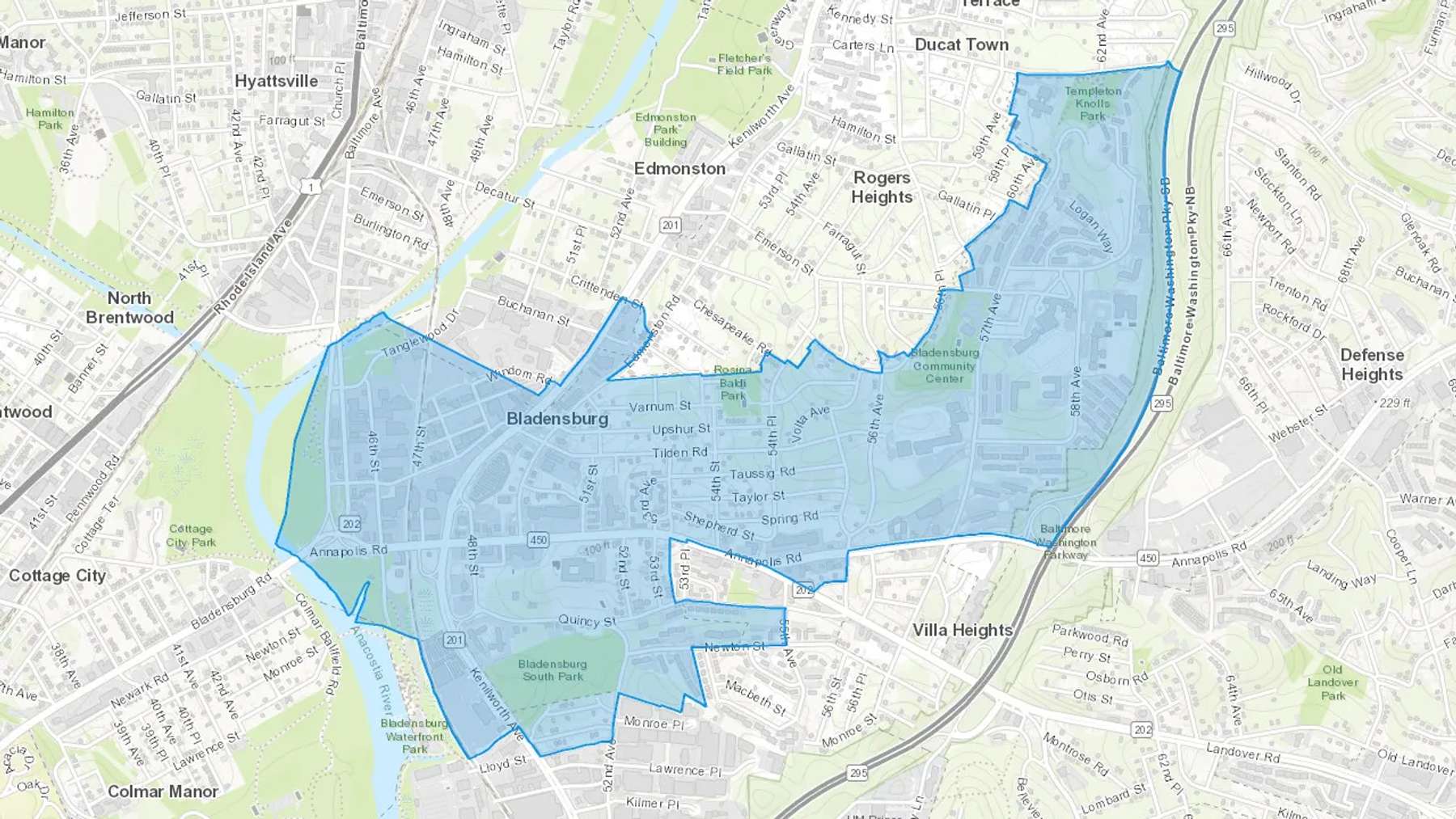 Bladensburg, MD Cash heating Oil delivery map Map of the COD Fuel Oil delivery service area for Bladensburg, MD