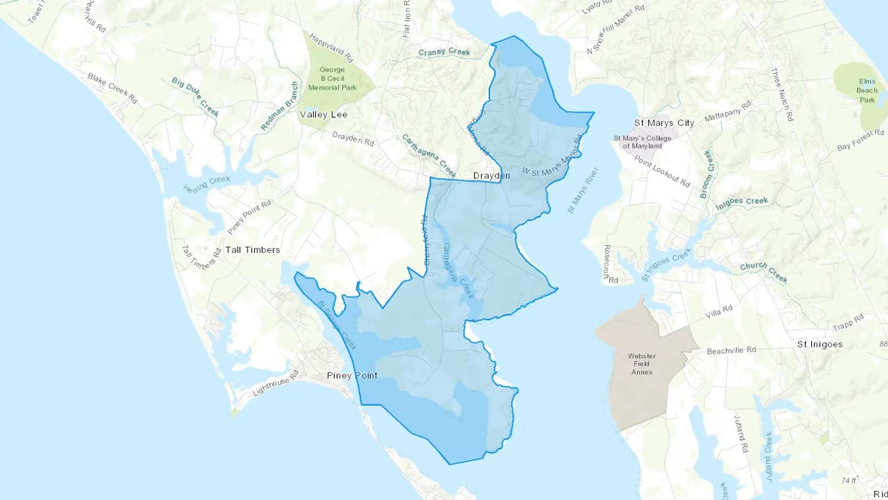 Drayden, MD Cash heating Oil delivery map Map of the COD Fuel Oil delivery service area for Drayden, MD