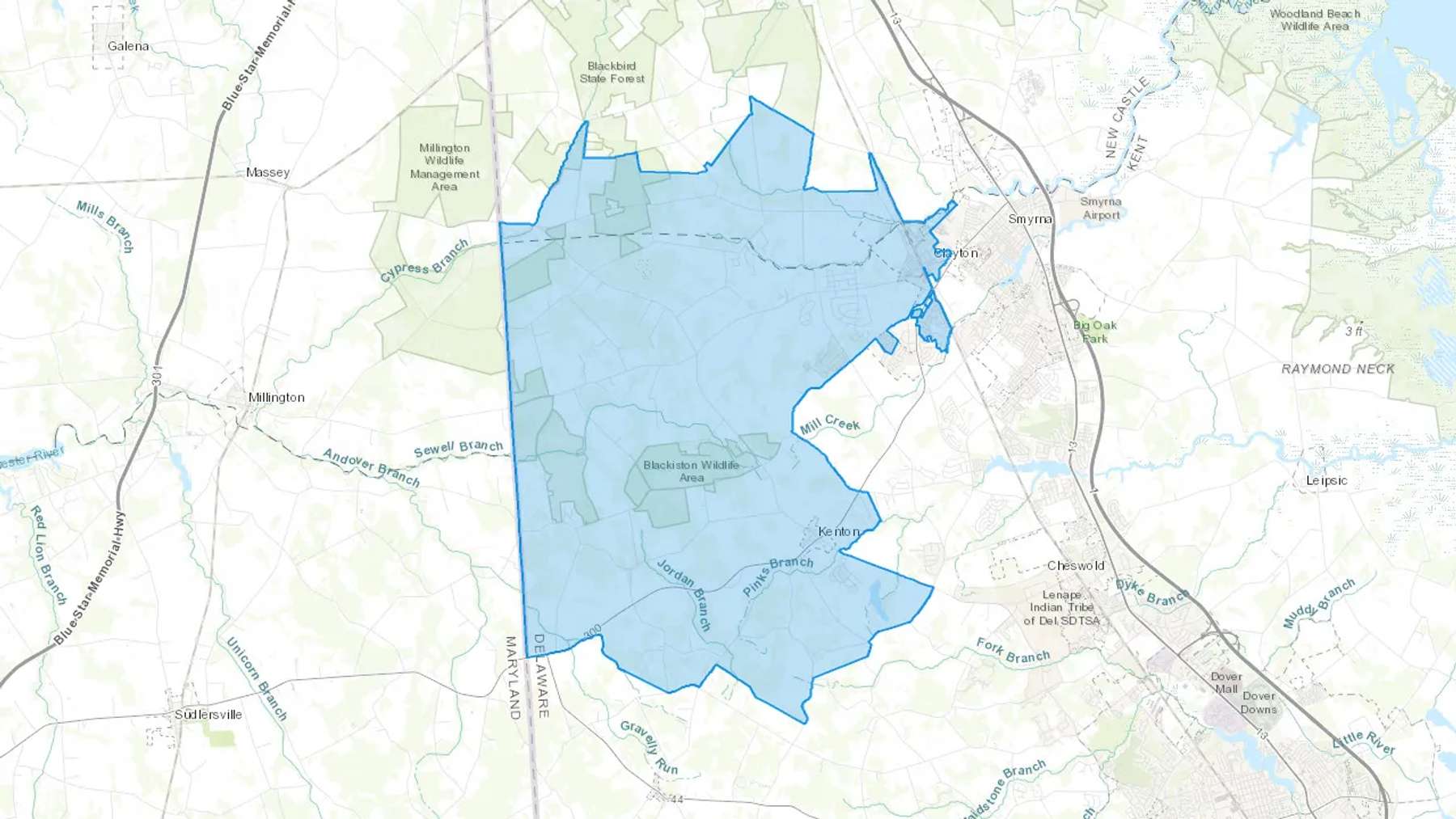 Clayton, DE Cash heating Oil delivery map Map of the COD Fuel Oil delivery service area for Clayton, DE