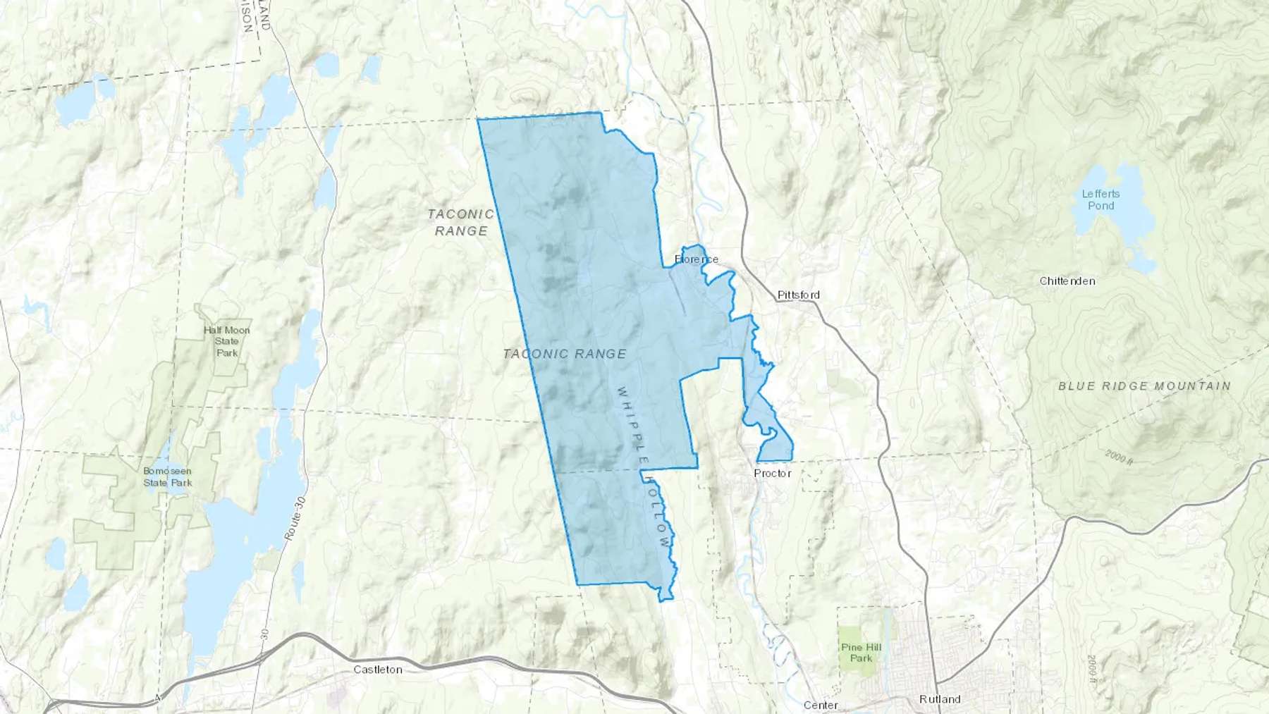 Florence, VT Cash heating Oil delivery map Map of the COD Fuel Oil delivery service area for Florence, VT