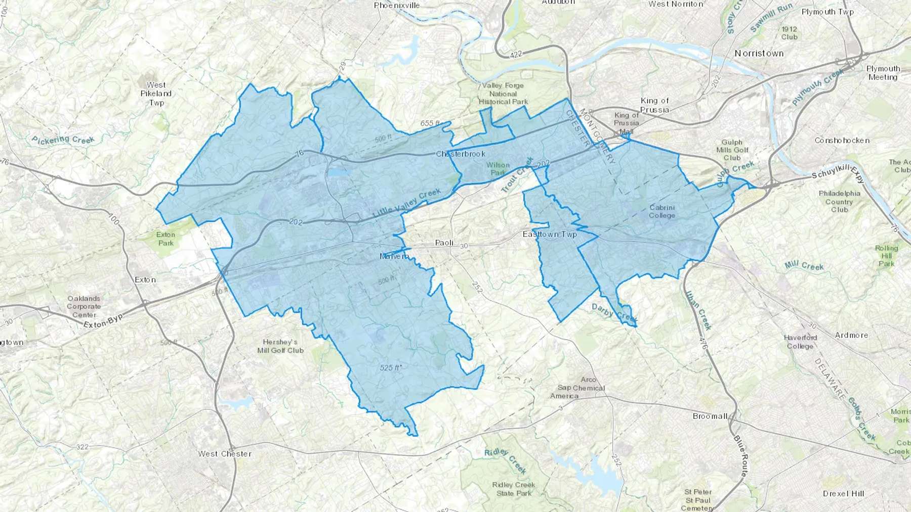 Southeastern, PA Cash heating Oil delivery map Map of the COD Fuel Oil delivery service area for Southeastern, PA