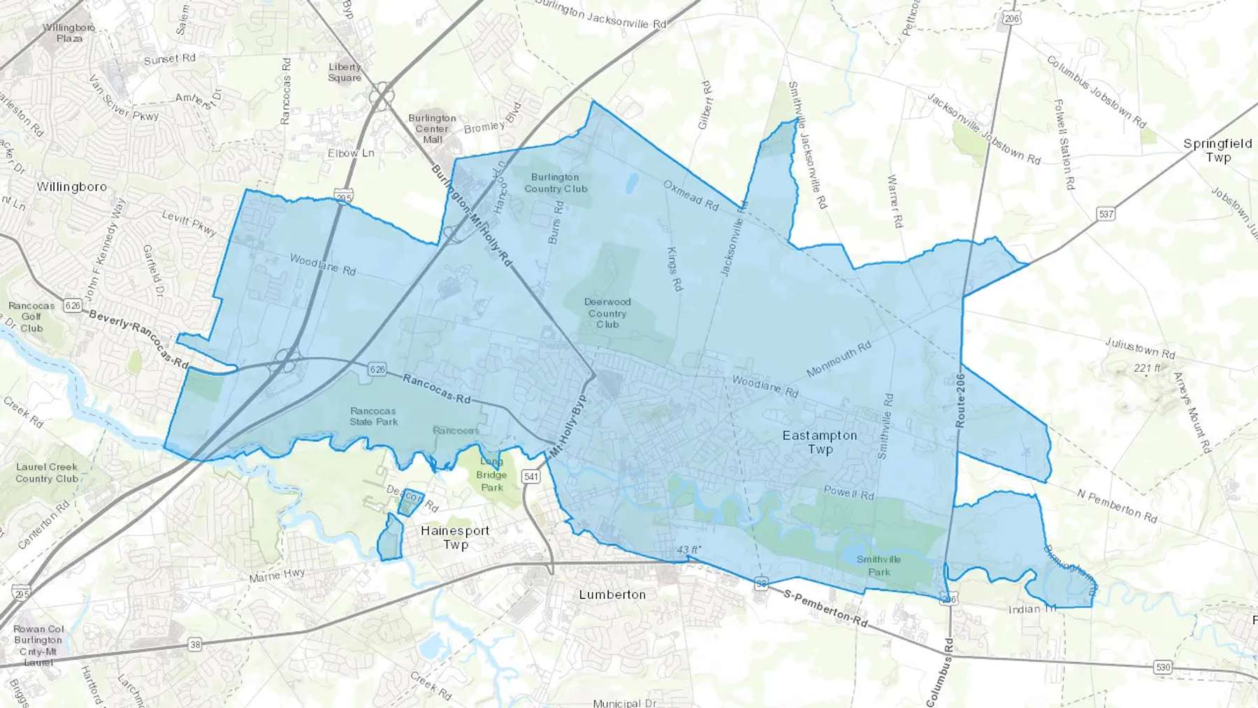 Mount Holly, NJ Cash heating Oil delivery map Map of the COD Fuel Oil delivery service area for Mount Holly, NJ