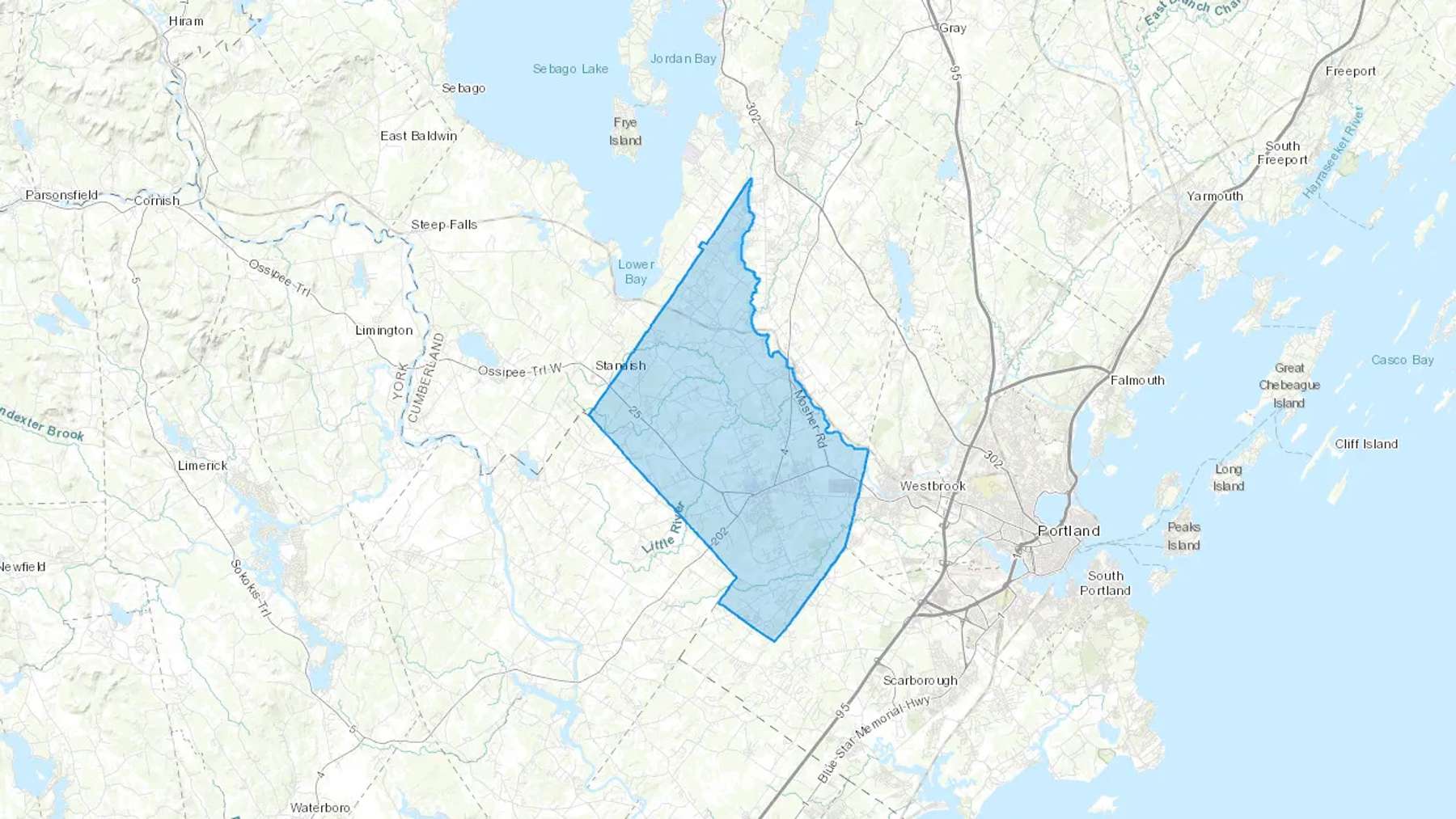 Gorham, ME Cash heating Oil delivery map Map of the COD Fuel Oil delivery service area for Gorham, ME