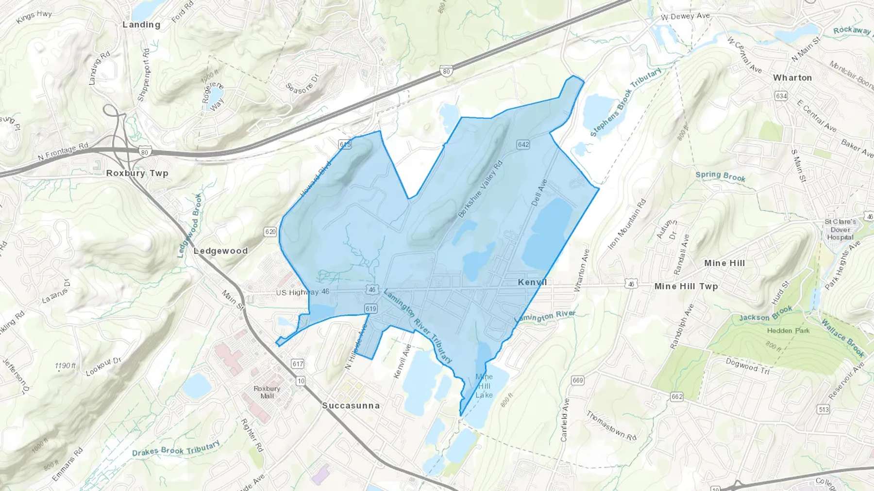 Kenvil, NJ Cash heating Oil delivery map Map of the COD Fuel Oil delivery service area for Kenvil, NJ