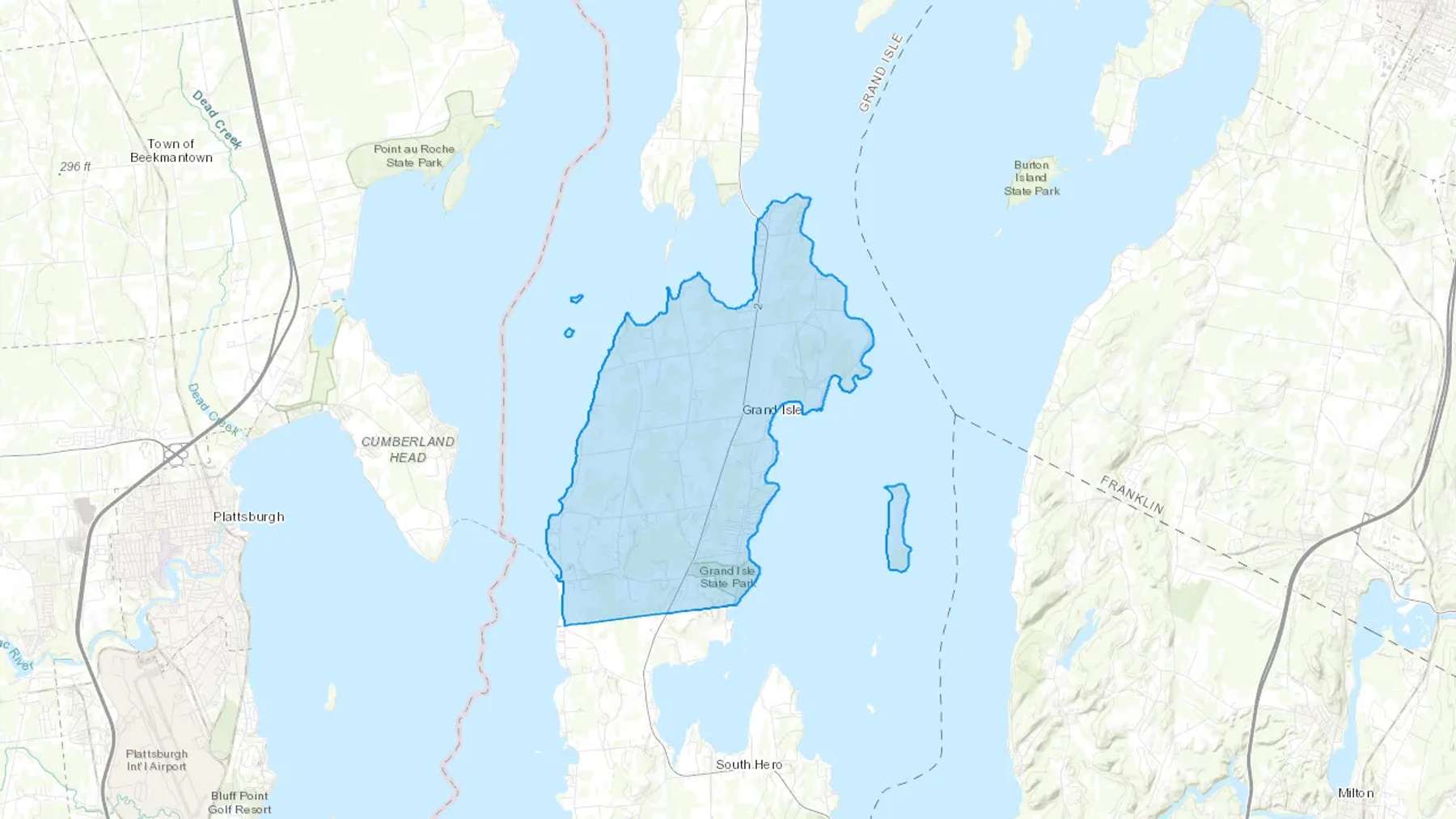 Grand Isle, VT Cash heating Oil delivery map Map of the COD Fuel Oil delivery service area for Grand Isle, VT