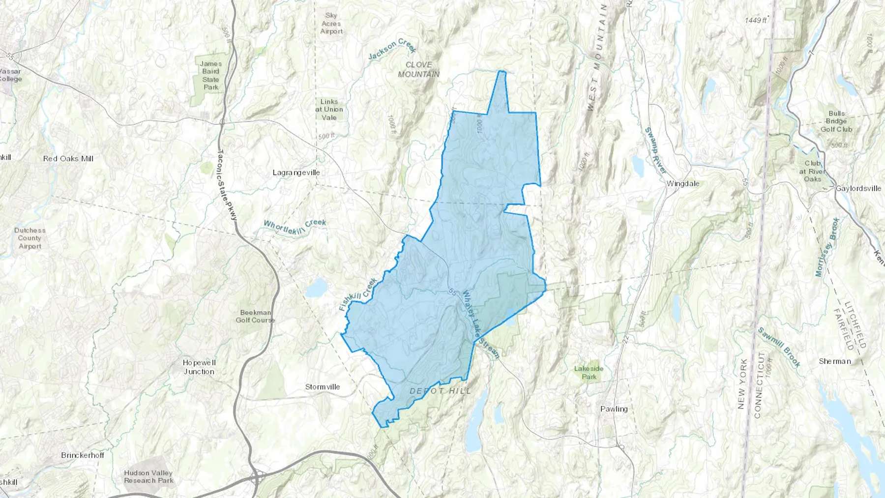 Poughquag, NY Cash heating Oil delivery map Map of the COD Fuel Oil delivery service area for Poughquag, NY