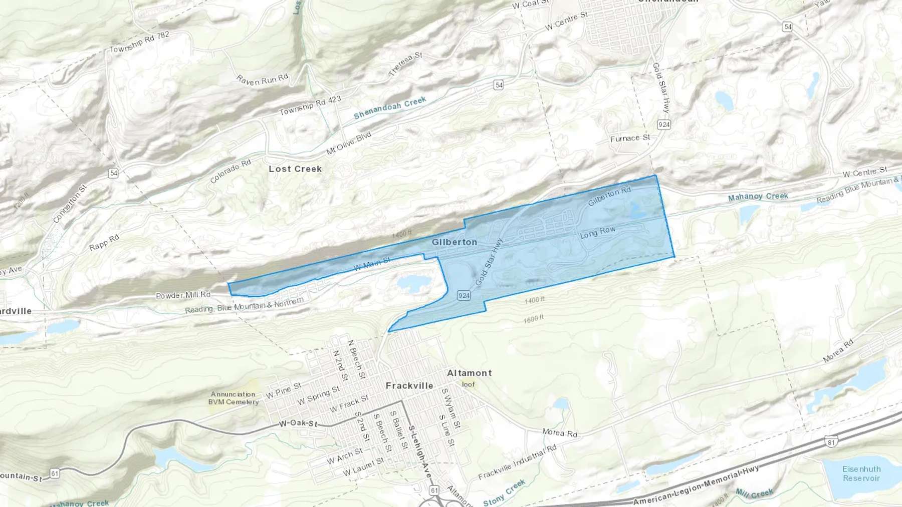 Mahanoy Plane, PA Cash heating Oil delivery map Map of the COD Fuel Oil delivery service area for Mahanoy Plane, PA