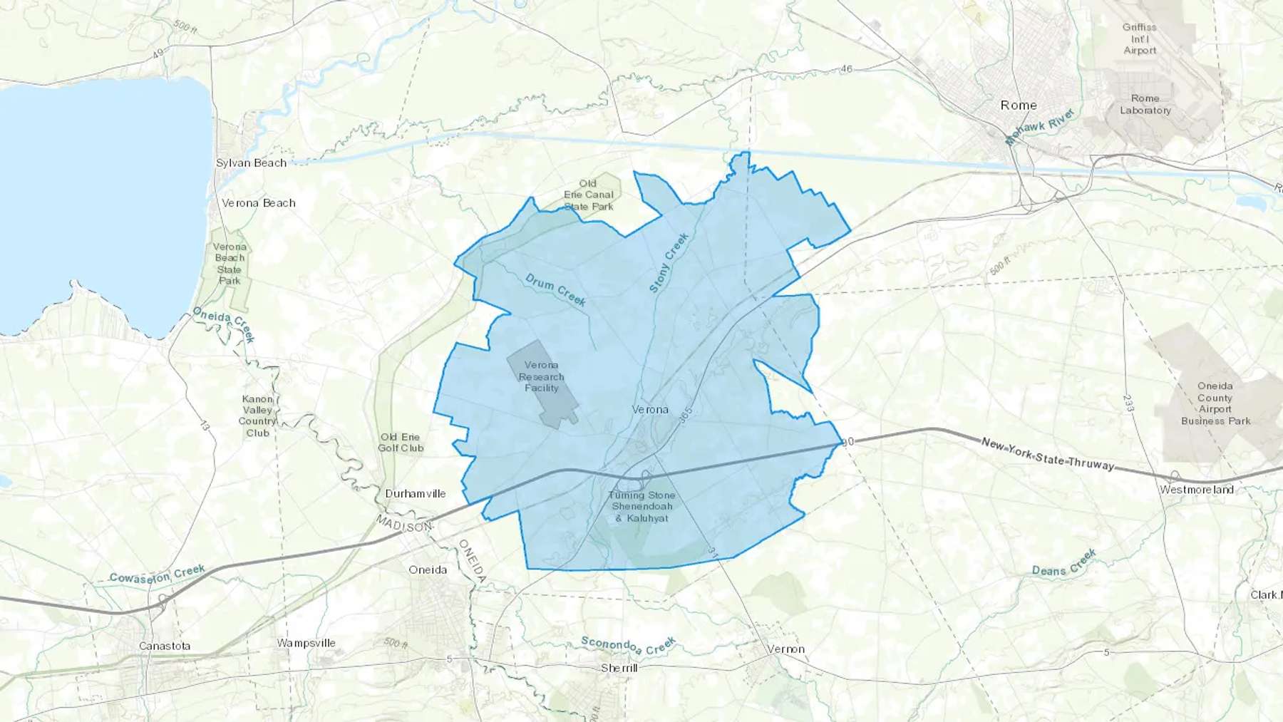 Verona, NY Cash heating Oil delivery map Map of the COD Fuel Oil delivery service area for Verona, NY