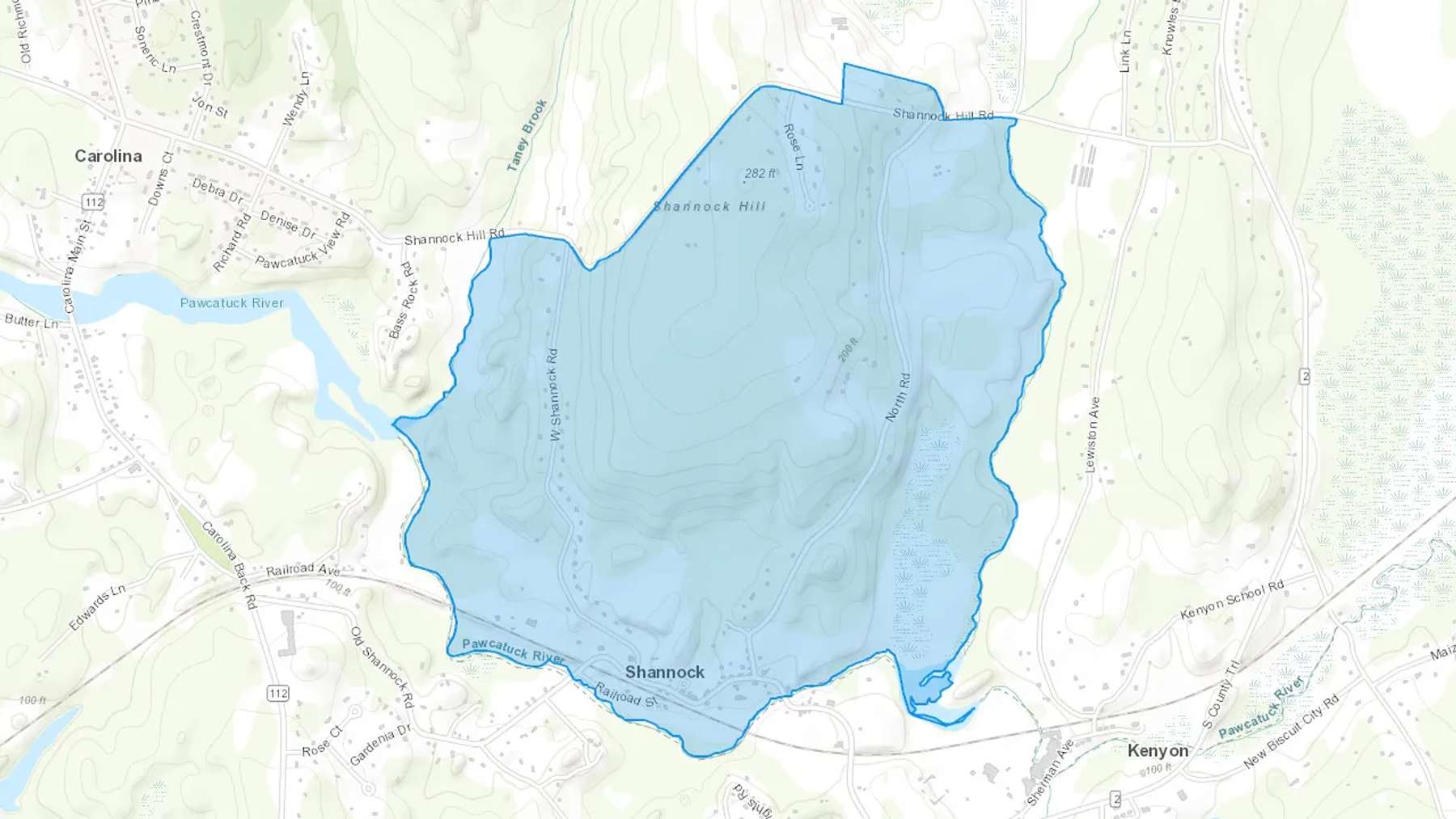 Shannock, RI Cash heating Oil delivery map Map of the COD Fuel Oil delivery service area for Shannock, RI