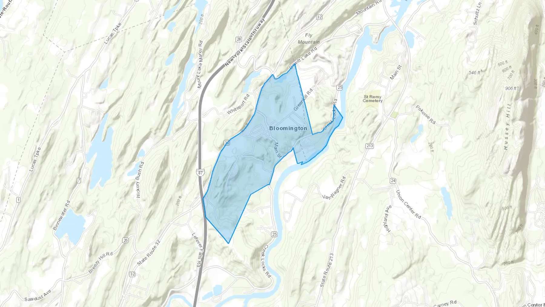 Bloomington, NY Cash heating Oil delivery map Map of the COD Fuel Oil delivery service area for Bloomington, NY