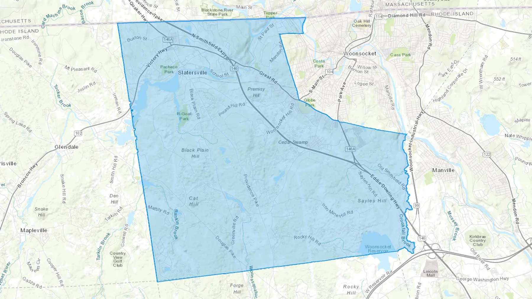 Forestdale, RI Cash heating Oil delivery map Map of the COD Fuel Oil delivery service area for Forestdale, RI