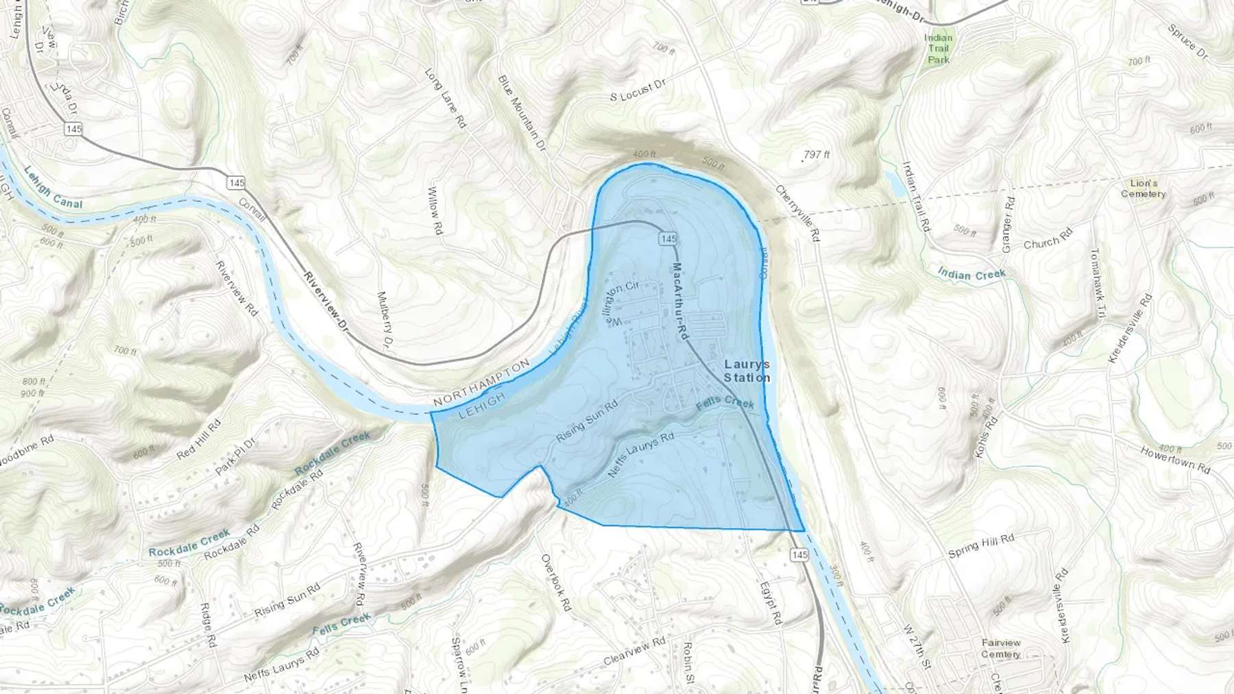 Laurys Station, PA Cash heating Oil delivery map Map of the COD Fuel Oil delivery service area for Laurys Station, PA