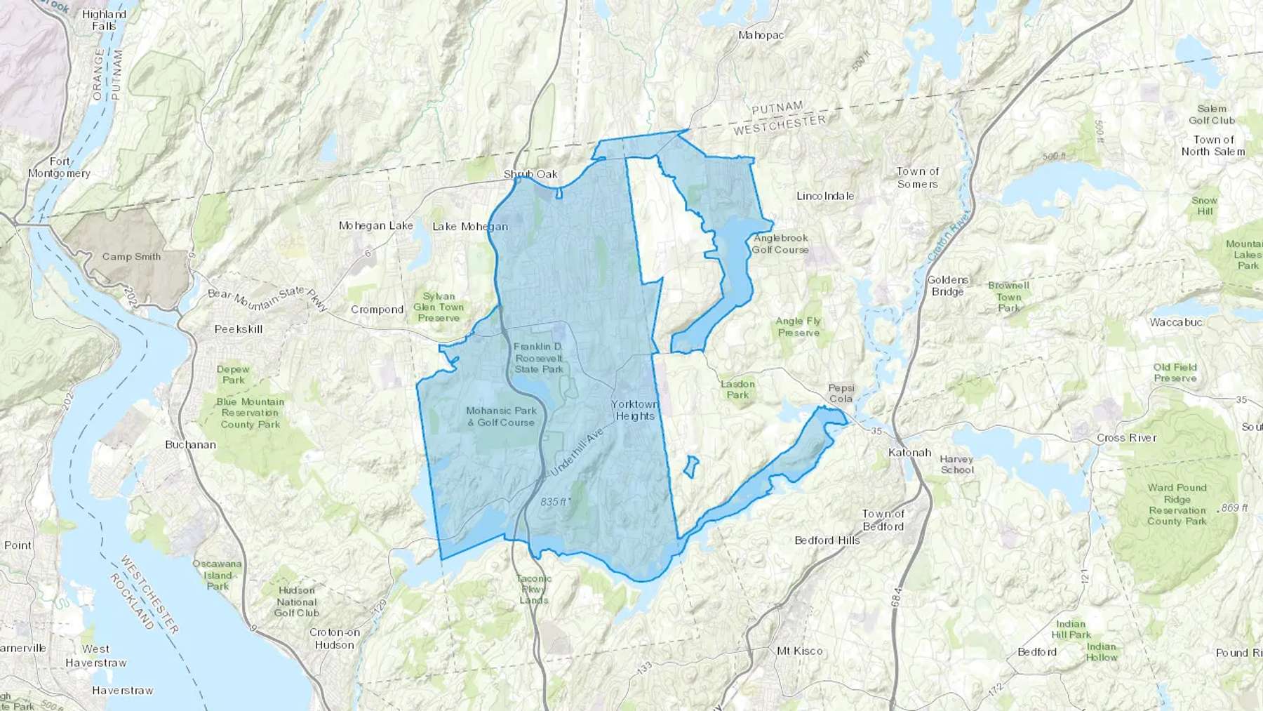 Shenorock, NY Cash heating Oil delivery map Map of the COD Fuel Oil delivery service area for Shenorock, NY