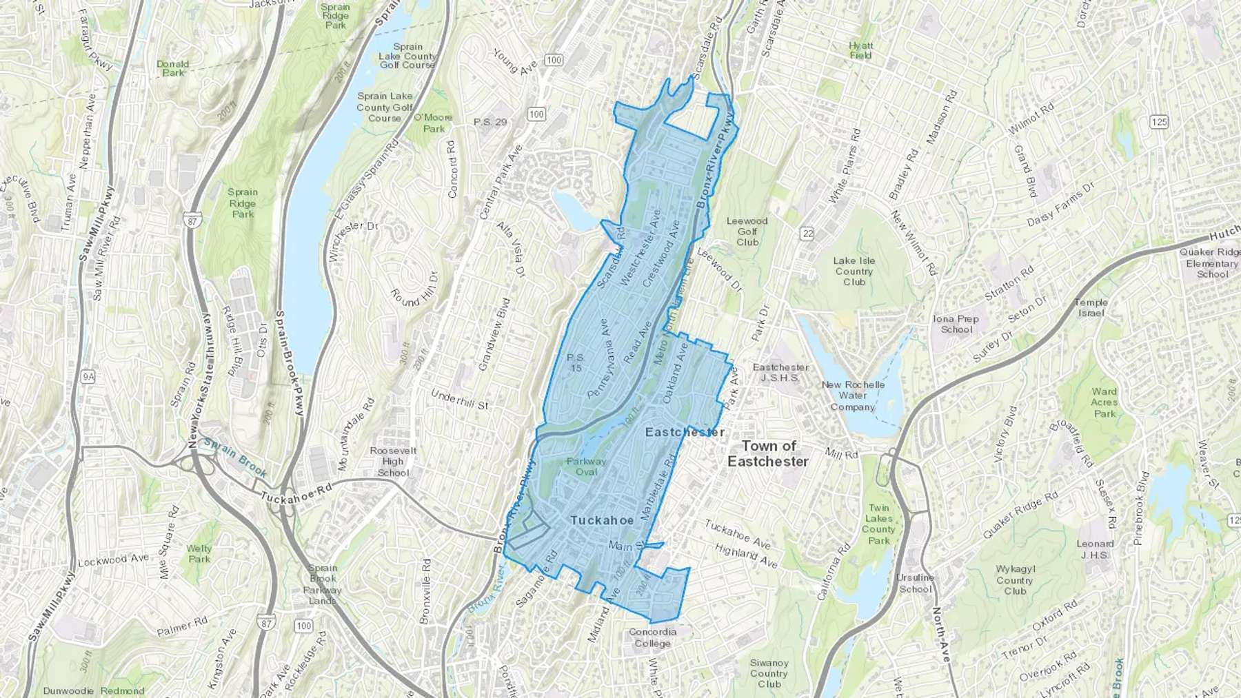 Tuckahoe, NY Cash heating Oil delivery map Map of the COD Fuel Oil delivery service area for Tuckahoe, NY