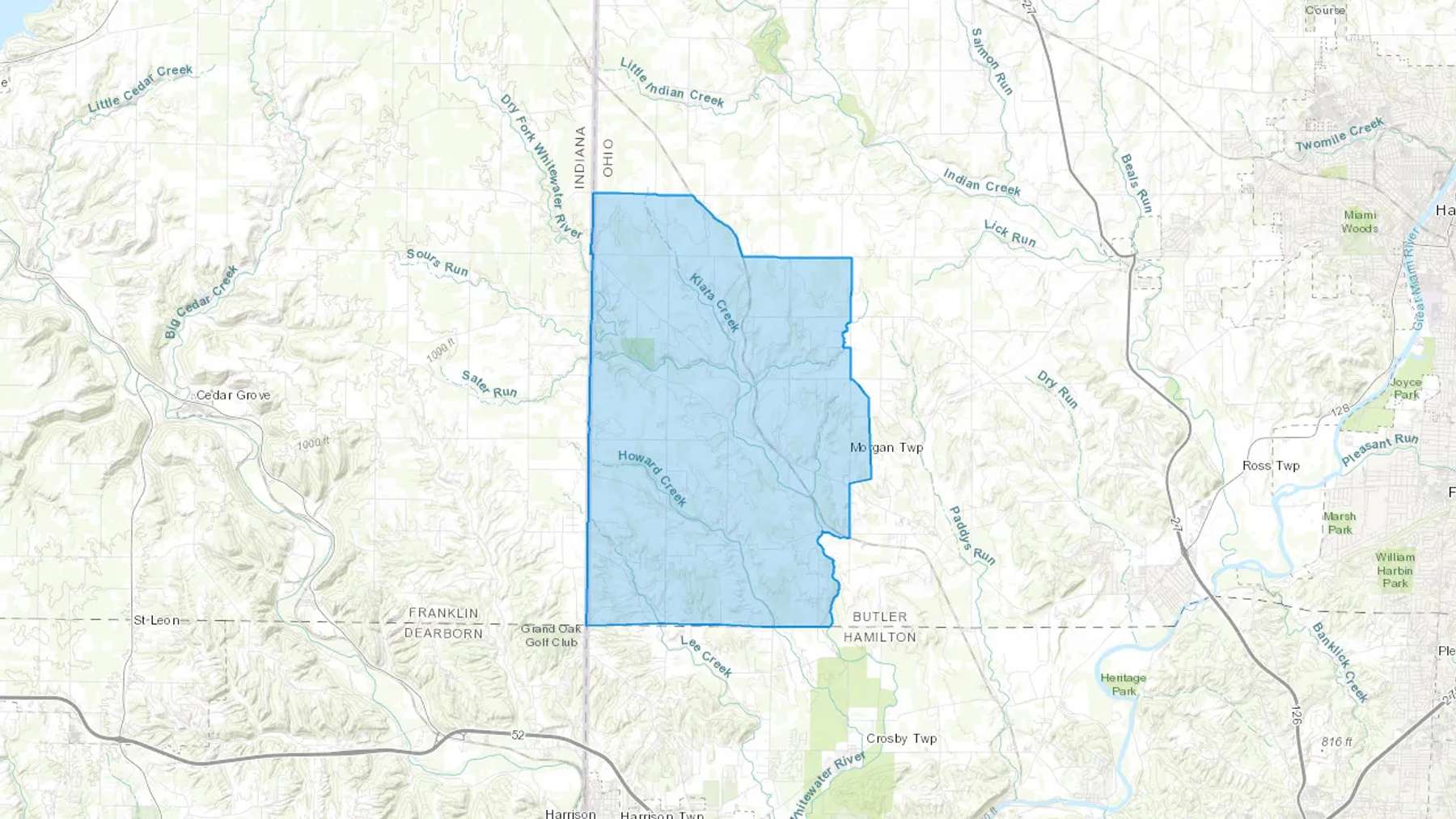 Okeana, OH Cash heating Oil delivery map Map of the COD Fuel Oil delivery service area for Okeana, OH