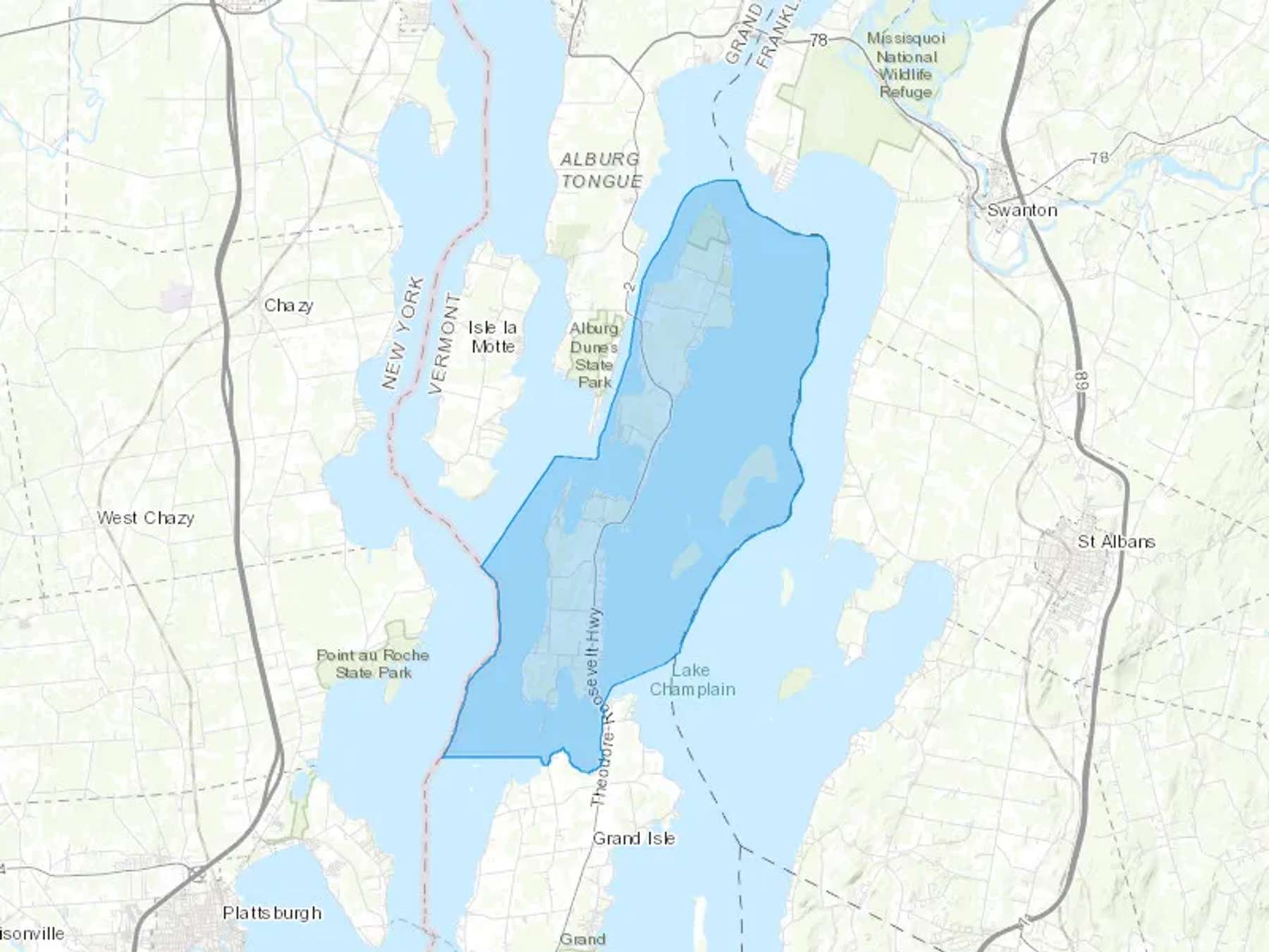 North Hero, VT Cash heating Oil delivery map Map of the COD Fuel Oil delivery service area for North Hero, VT