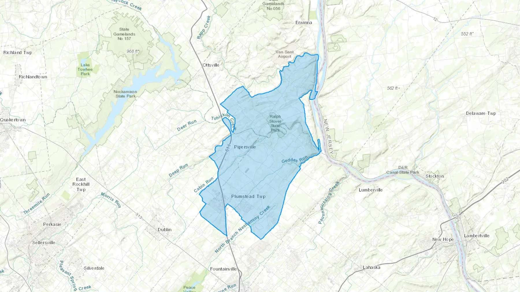 Pipersville, PA Cash heating Oil delivery map Map of the COD Fuel Oil delivery service area for Pipersville, PA