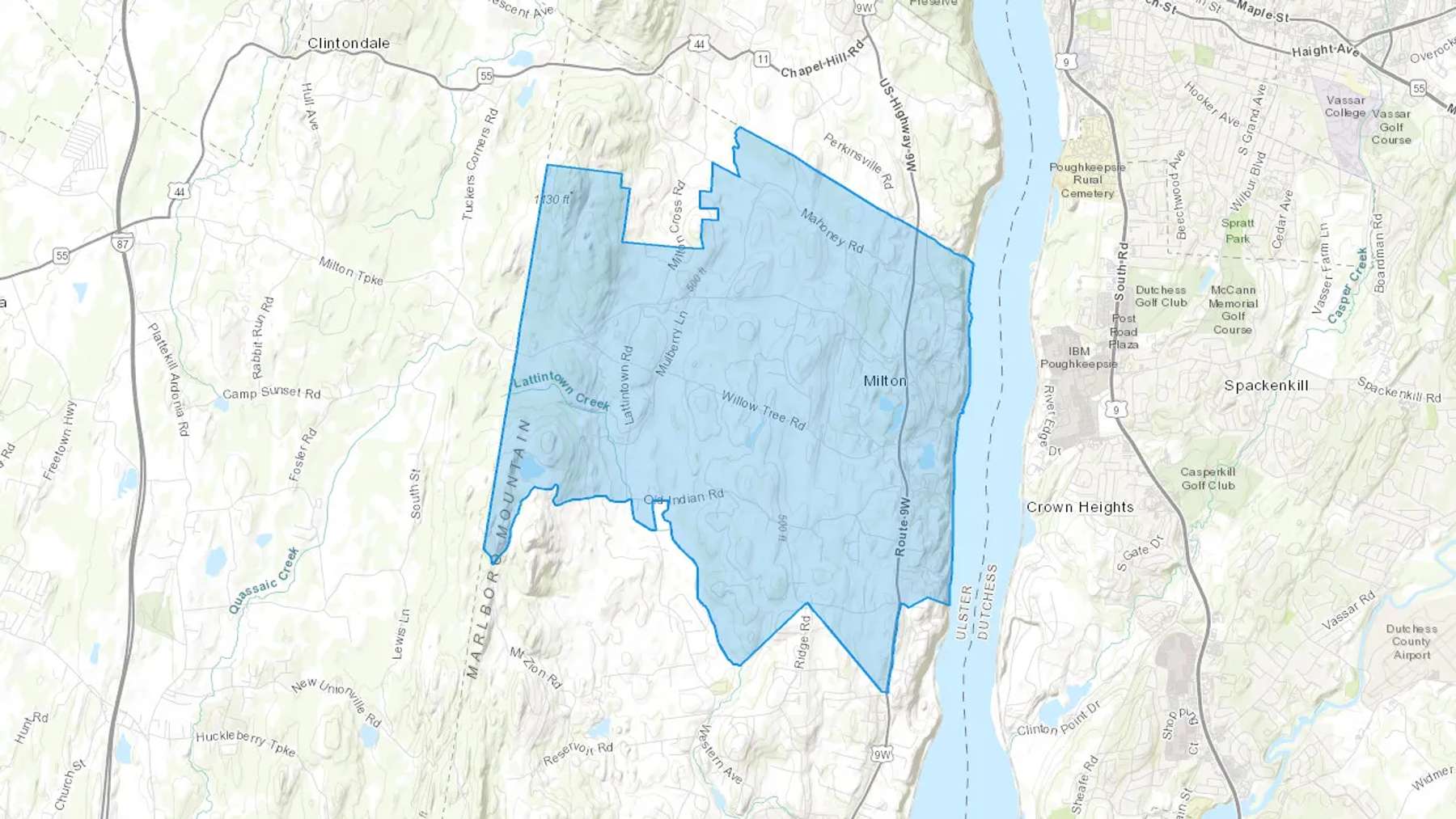 Milton, NY Cash heating Oil delivery map Map of the COD Fuel Oil delivery service area for Milton, NY