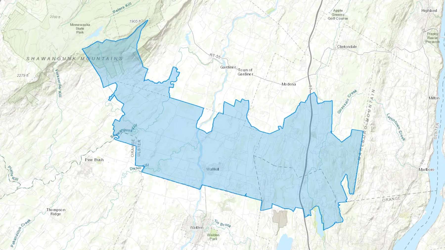 Wallkill, NY Cash heating Oil delivery map Map of the COD Fuel Oil delivery service area for Wallkill, NY