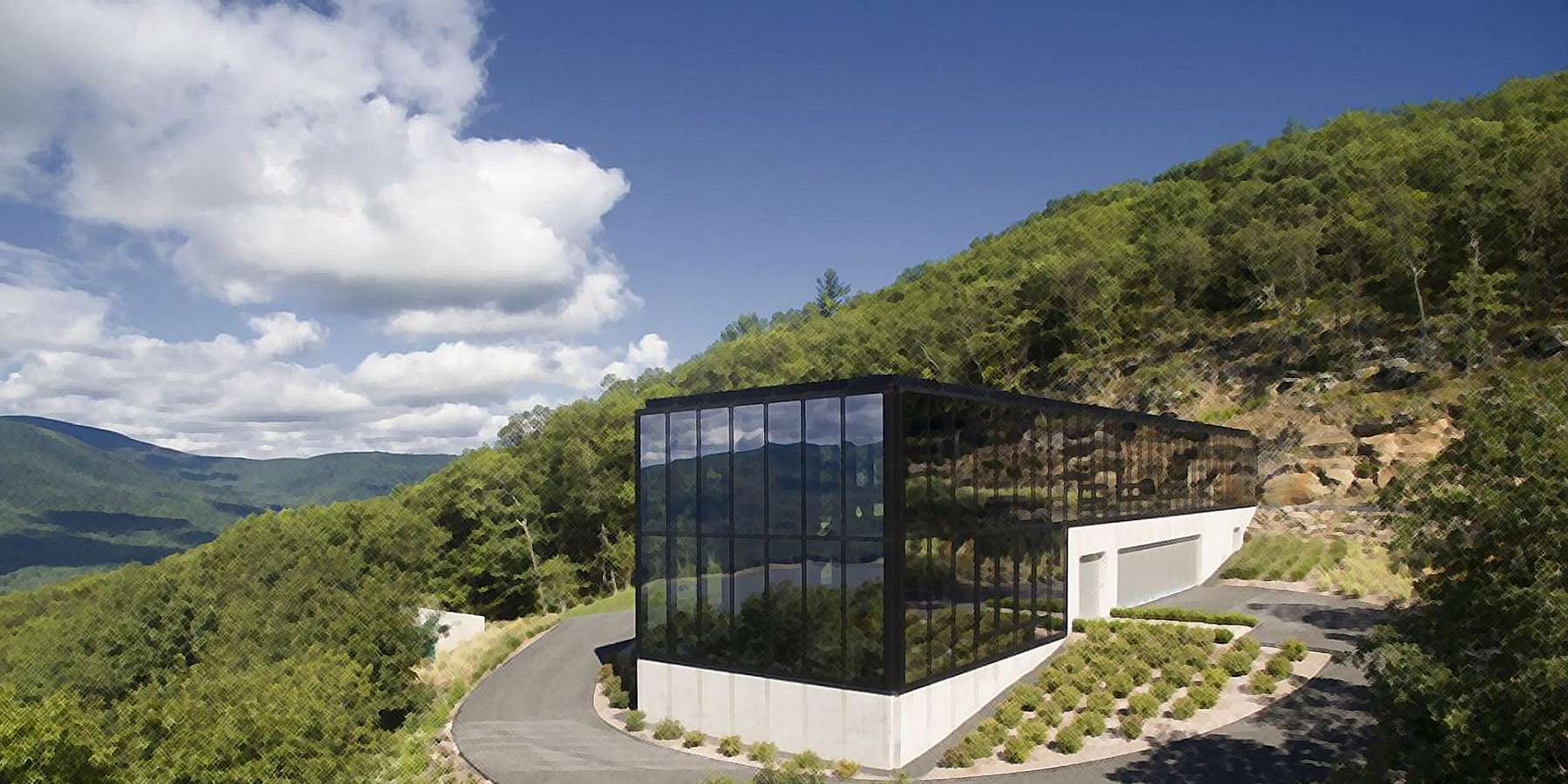 A photo of the Glass House in Shokan, New York A photo of the Glass House in Shokan, New York