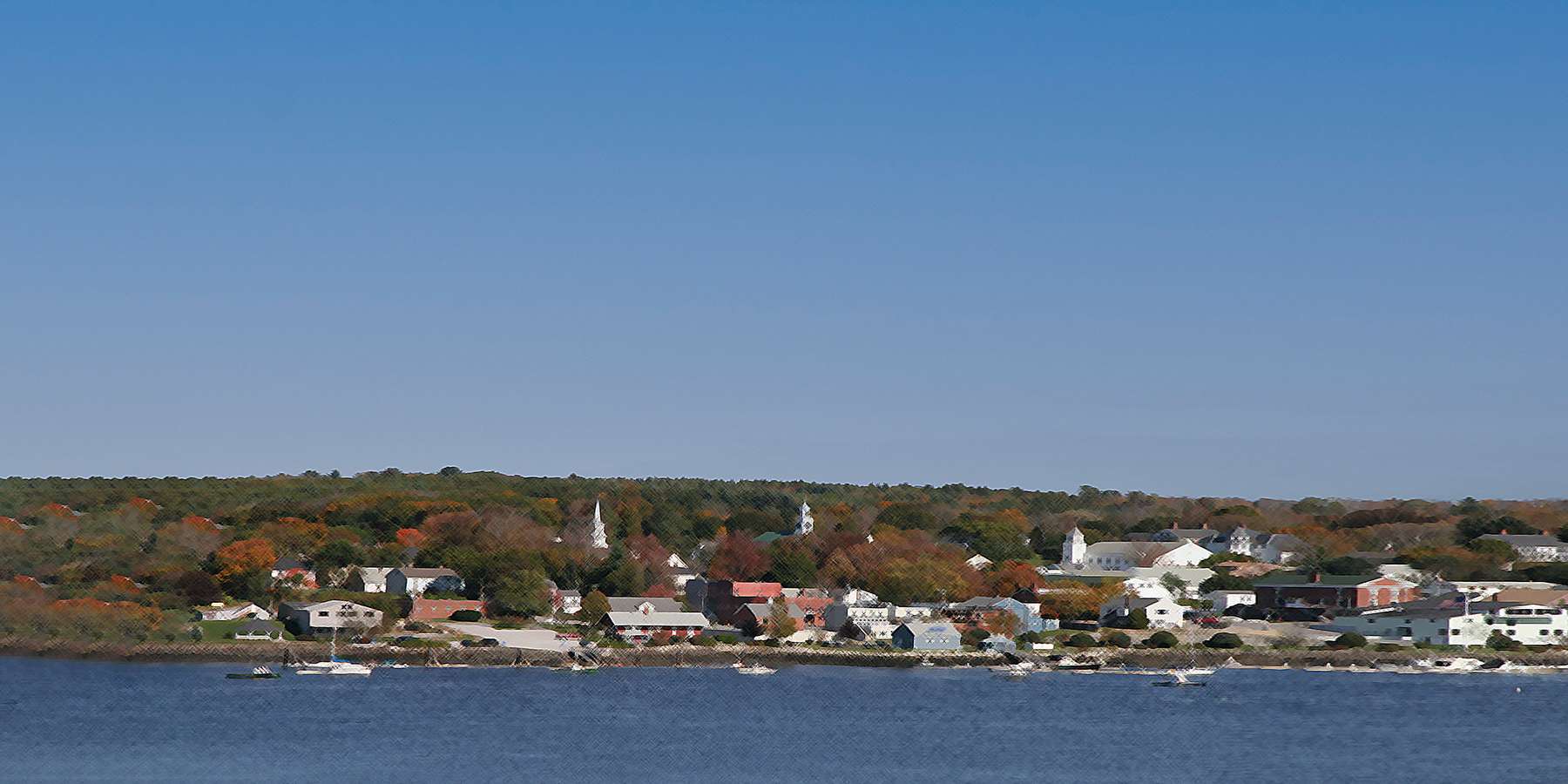 Photo of Churches and Port in Bucksport, Maine Photo of Churches and Port in Bucksport, Maine