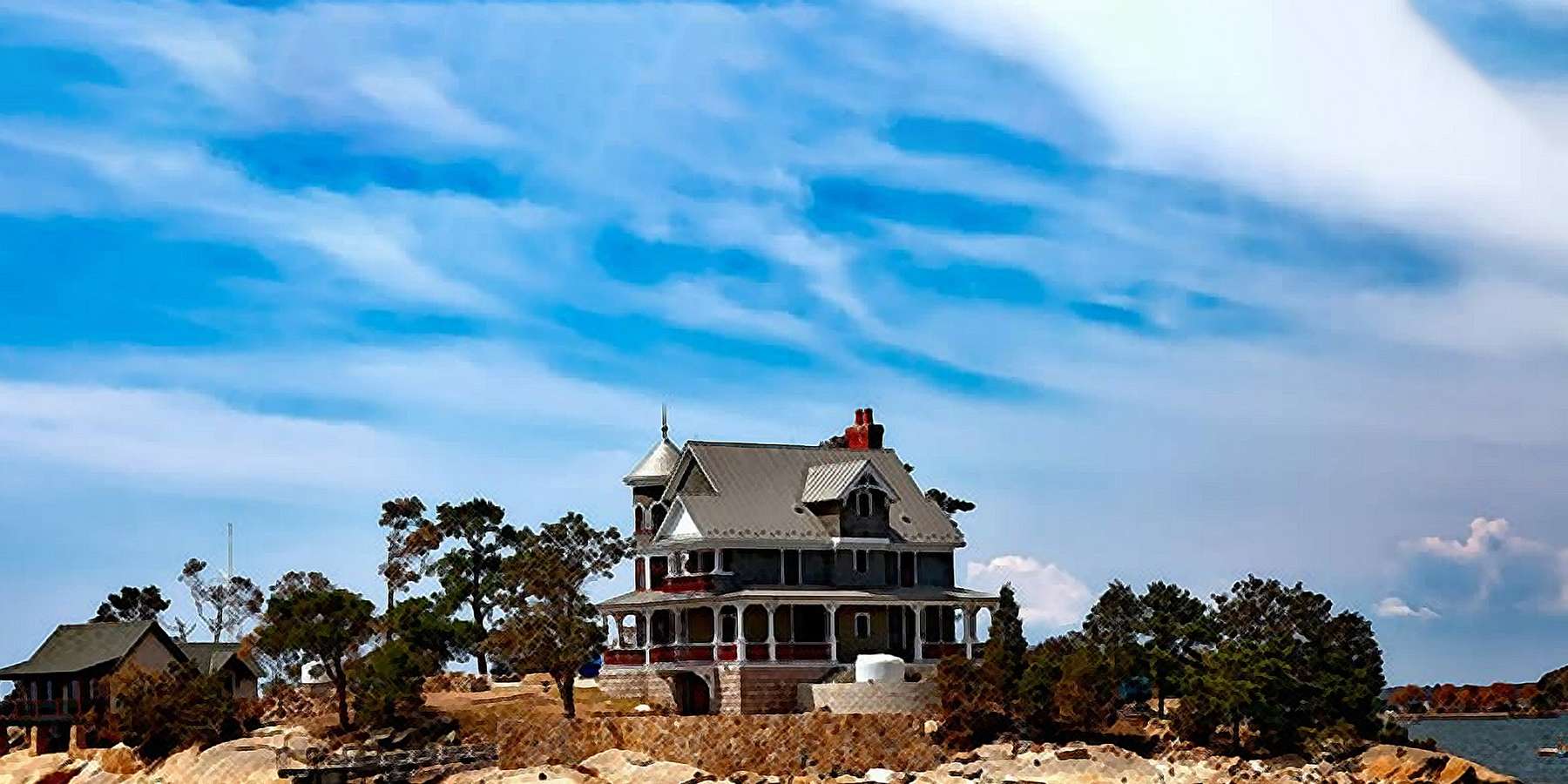 Photo of the house on the Thimble Islands in Milford, Connecticut Photo of the house on the Thimble Islands in Milford, Connecticut