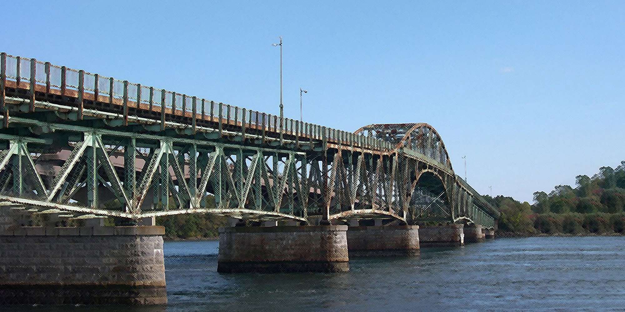 A photo of General Sullivan Bridge in Hilton Park in Sullivan, New Hampshire