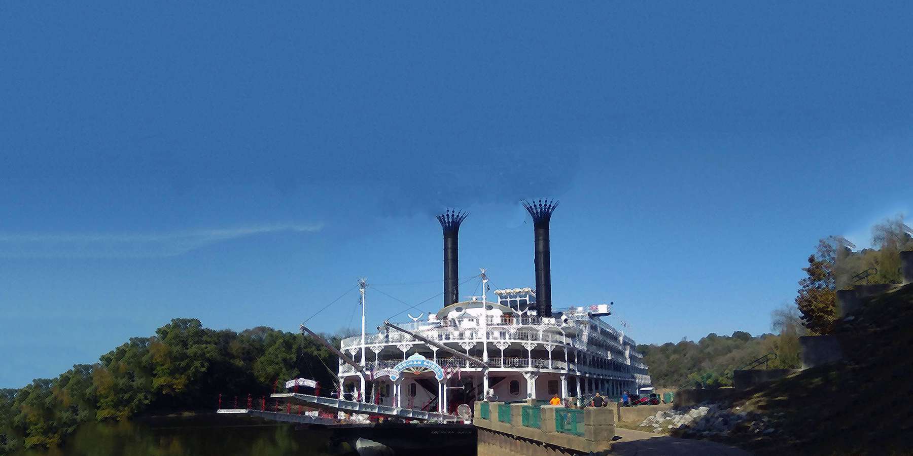 Photo of the American Queen on the Clarksville Riverfront near Clarksville, Maryland Photo of the American Queen on the Clarksville Riverfront near Clarksville, Maryland