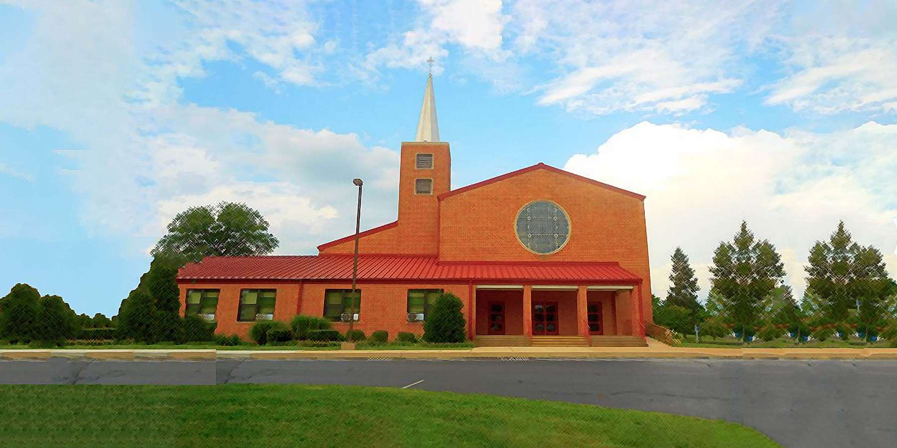 Photo of Colonial Park United Church of Christ in Colonial Park, located in Dauphin, PA, on a sunny day with dew clouds Photo of Colonial Park United Church of Christ in Colonial Park, located in Dauphin, PA, on a sunny day with dew clouds