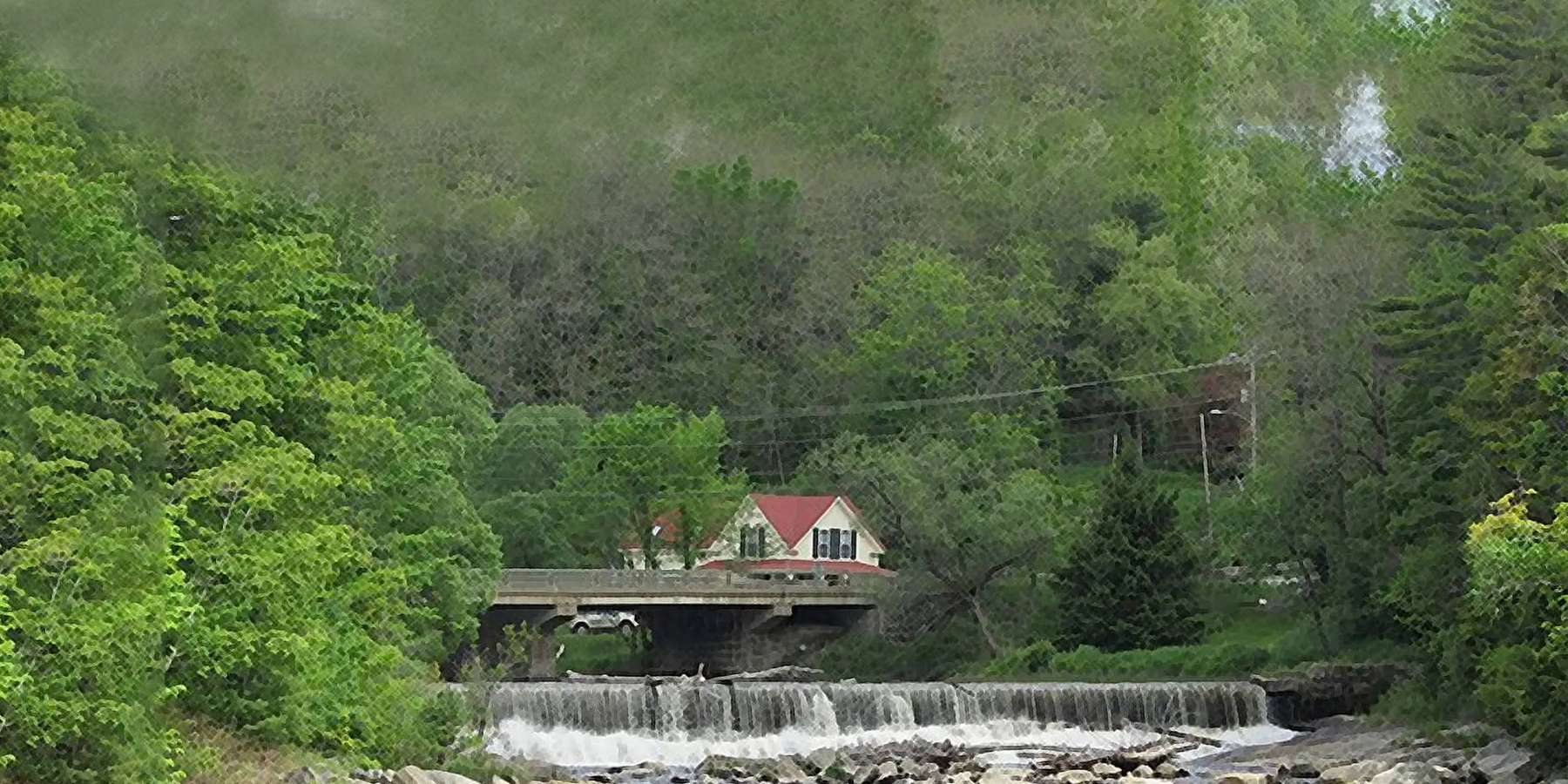 Photo of a house and a dam in Frankfort, Maine Photo of a house and a dam in Frankfort, Maine