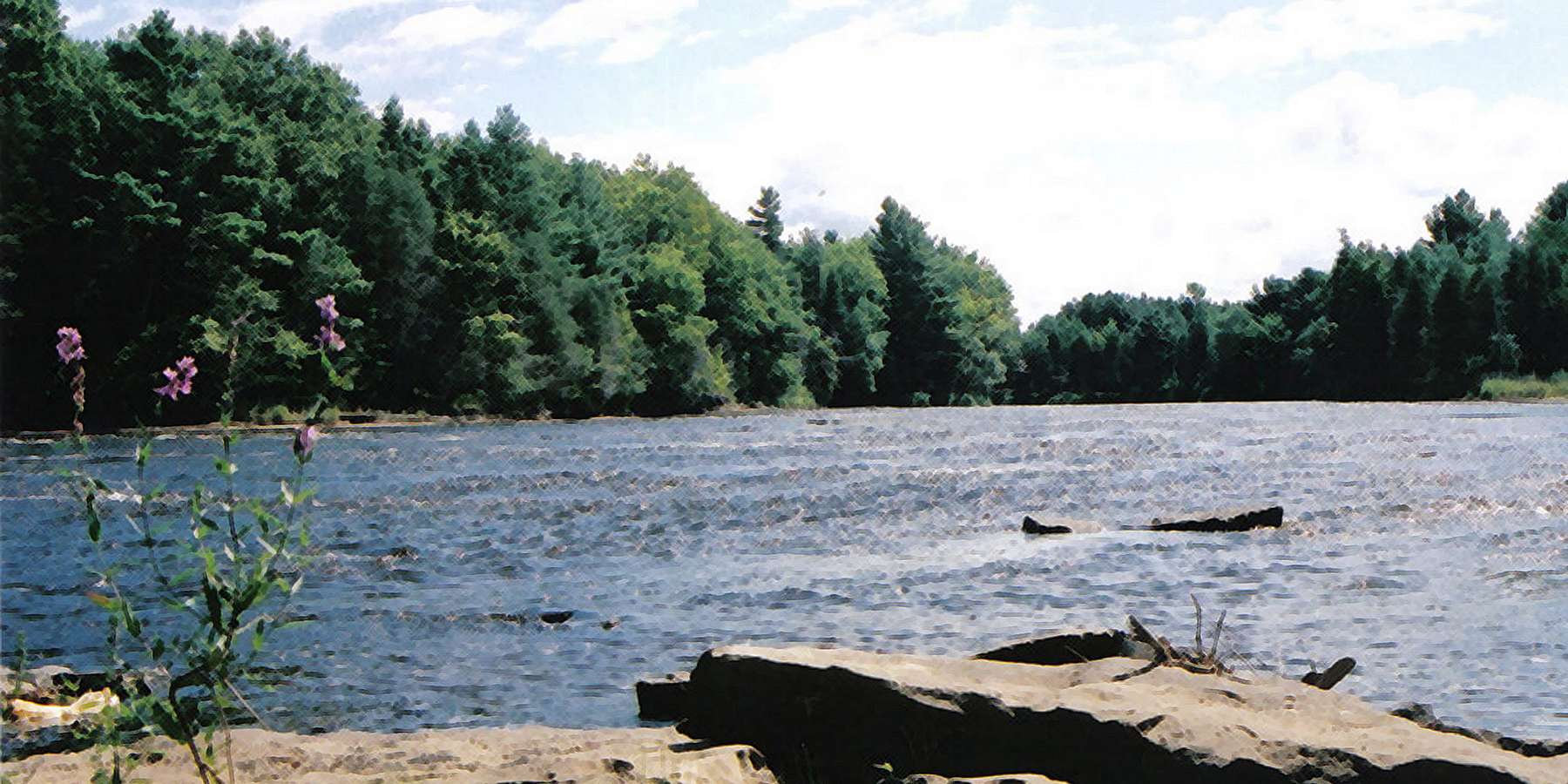 A photo of the St. Regis River in Brasher Falls, New York A photo of the St. Regis River in Brasher Falls, New York