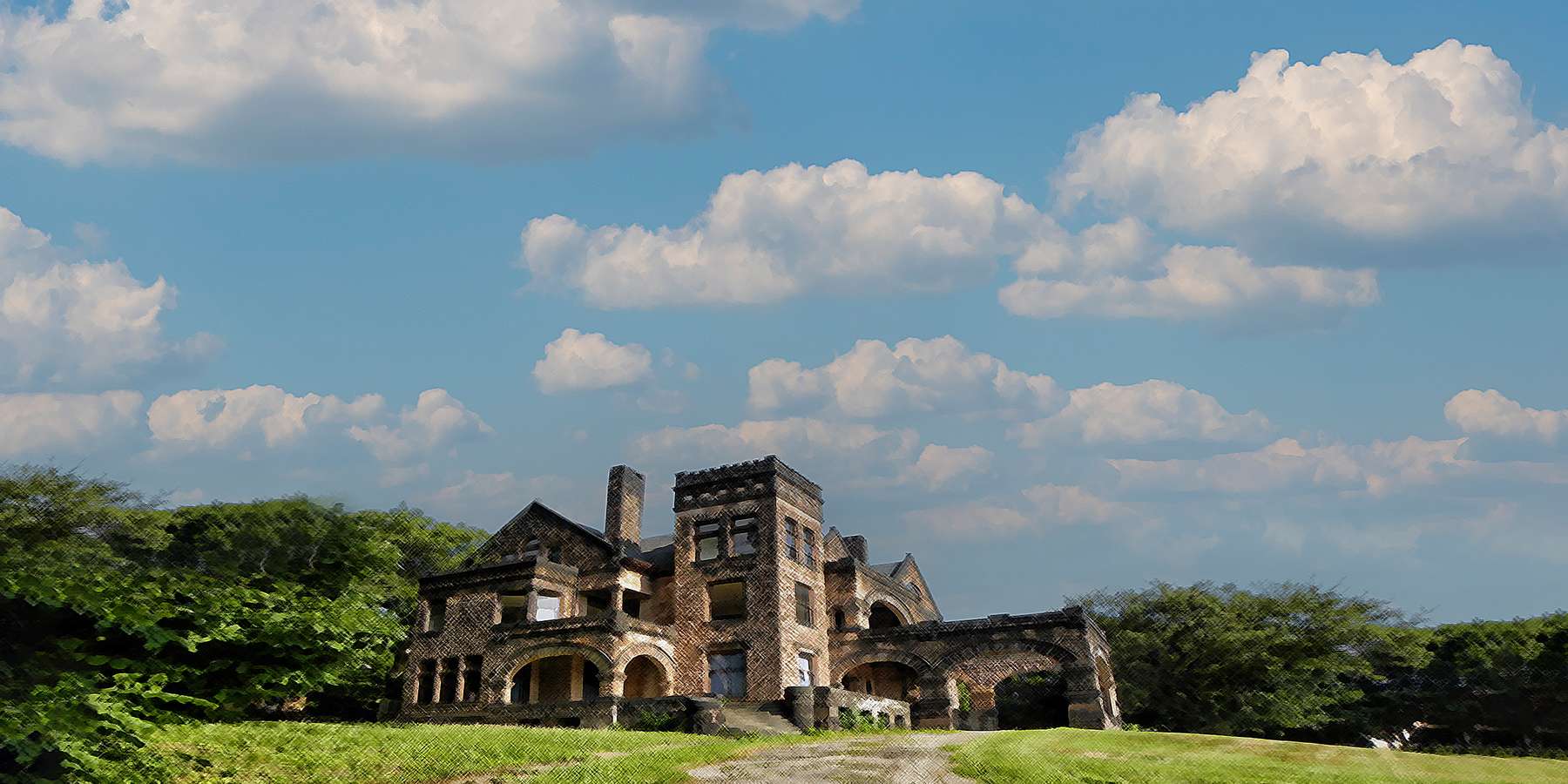 Photo of a Victorian Stone Mansion in Sharon Hill, Pennsylvania Photo of a Victorian Stone Mansion in Sharon Hill, Pennsylvania