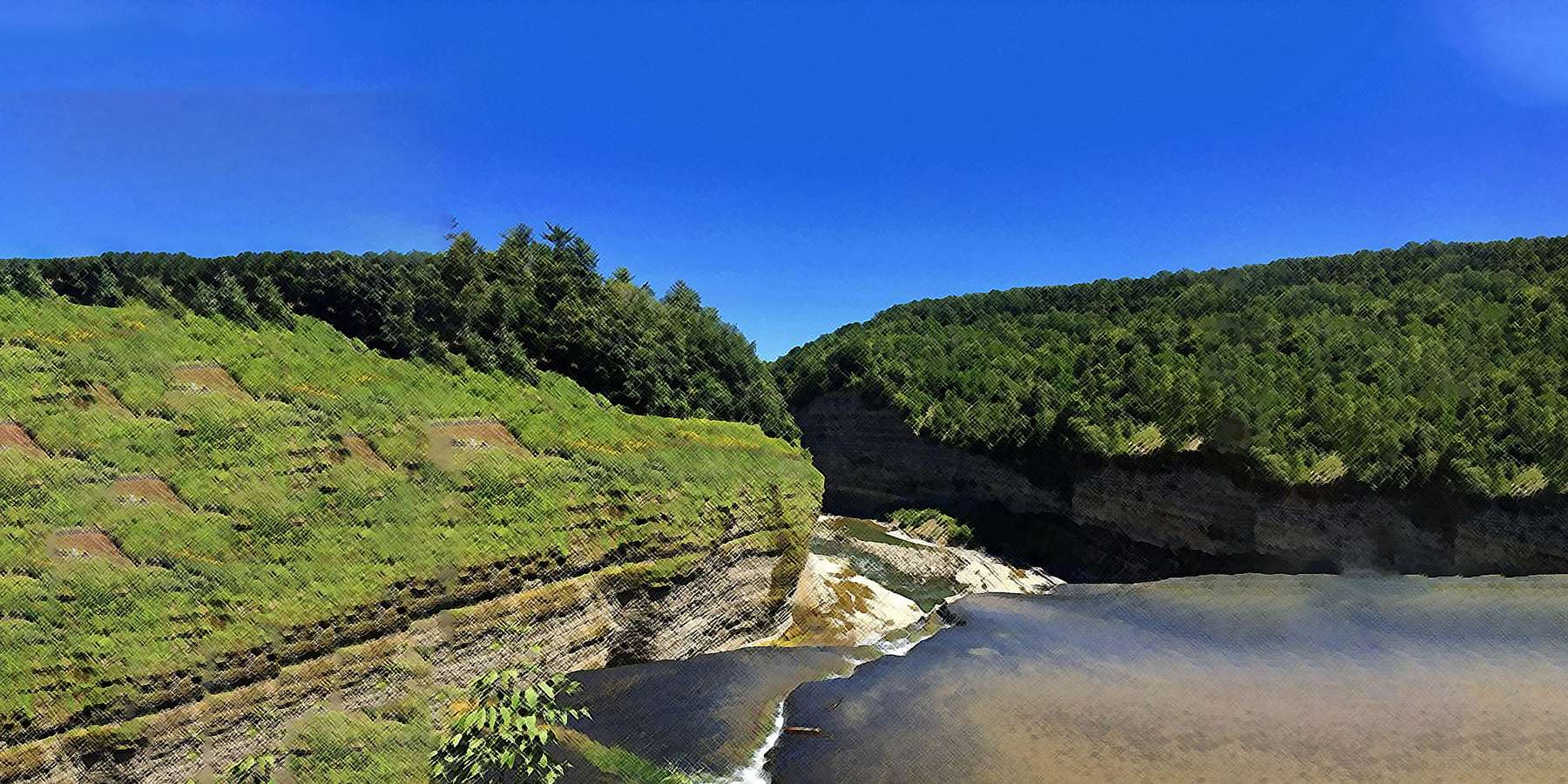 Photo of Letchworth State Park in Middle Falls, New York Photo of Letchworth State Park in Middle Falls, New York