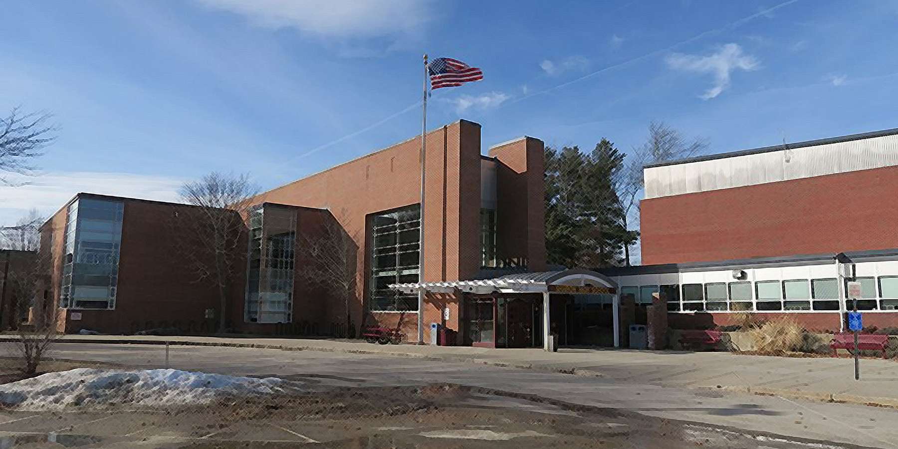 Photo of Sharon High School in Sharon, Massachusetts Photo of Sharon High School in Sharon, Massachusetts