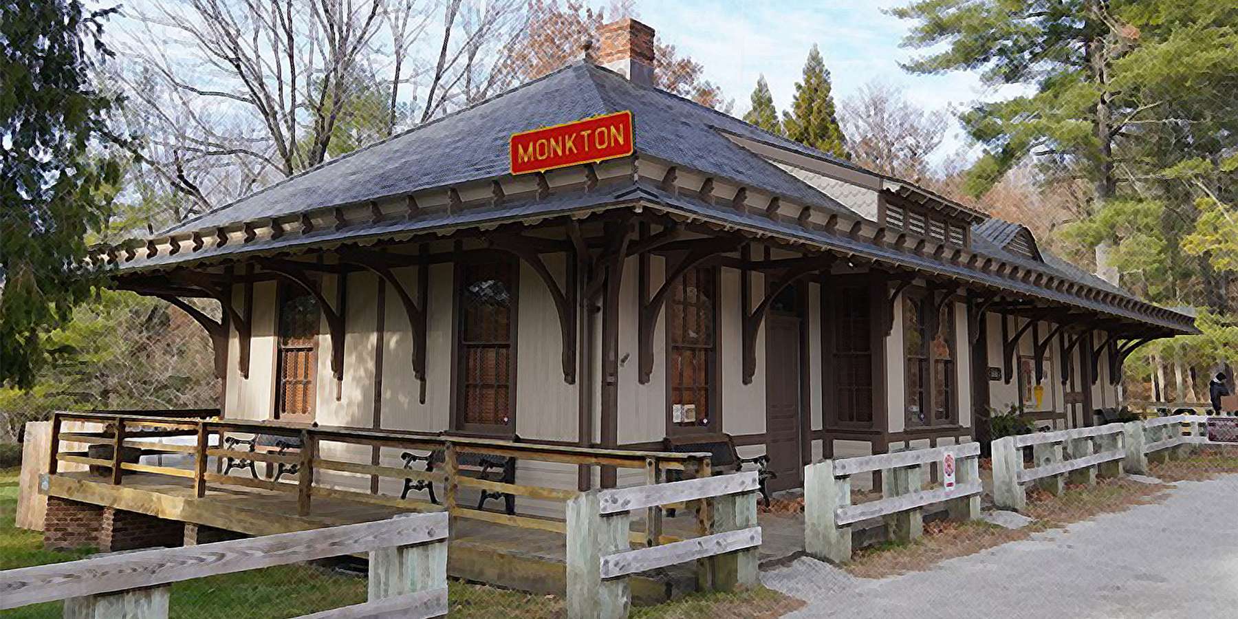 A photo of the Monkton railroad station located in Monkton, Maryland A photo of the Monkton railroad station located in Monkton, Maryland