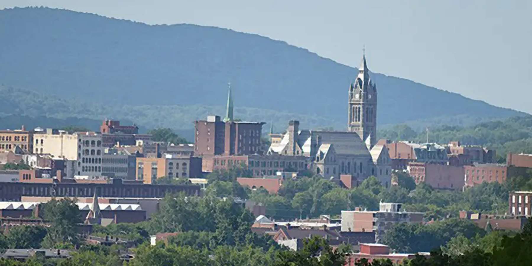 Photo of the skyline in Holyoke, Massachusetts Photo of the skyline in Holyoke, Massachusetts