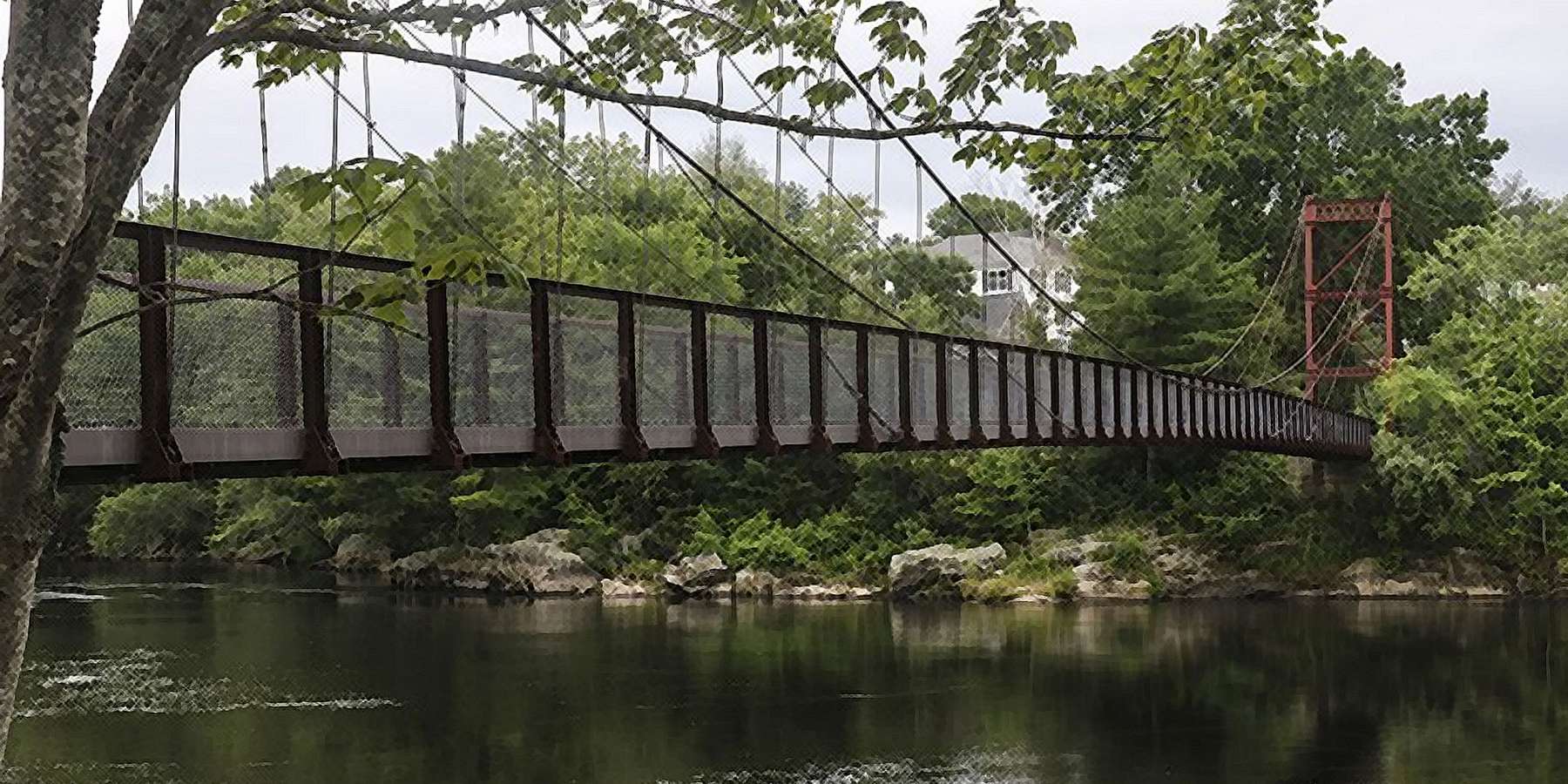 Photo of the Androscoggin Swinging Bridge in Topsham, Maine Photo of the Androscoggin Swinging Bridge in Topsham, Maine
