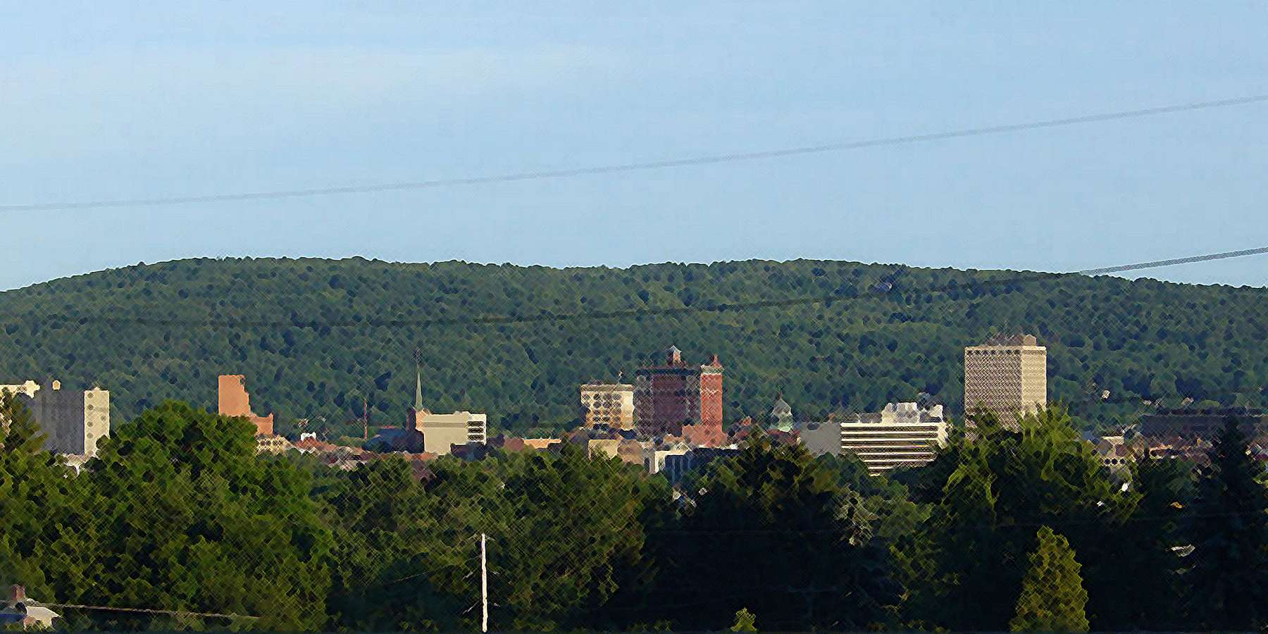 A Photo of the Skyline in Binghamton, New York A Photo of the Skyline in Binghamton, New York