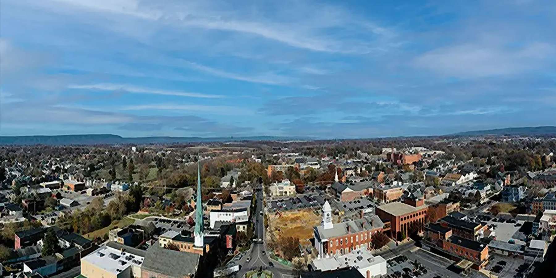 Photo of an aerial view of Chambersburg, Pennsylvania Photo of an aerial view of Chambersburg, Pennsylvania