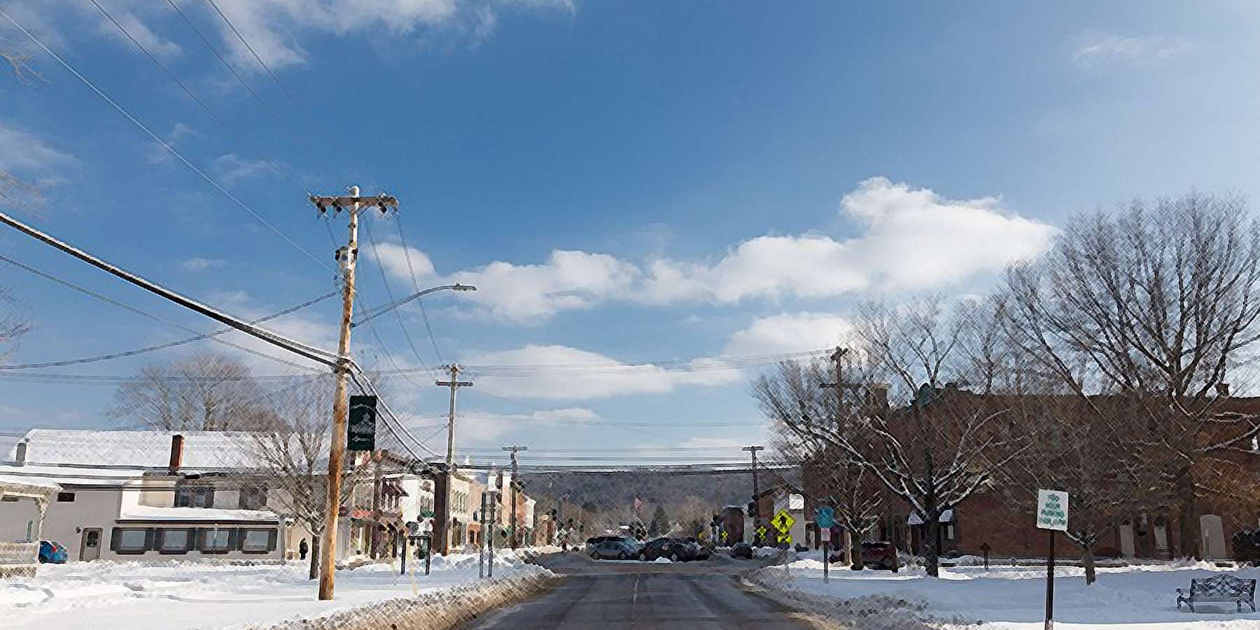 A photo of Southeast Genesee Street in snowy weather in Greene, New York A photo of Southeast Genesee Street in snowy weather in Greene, New York