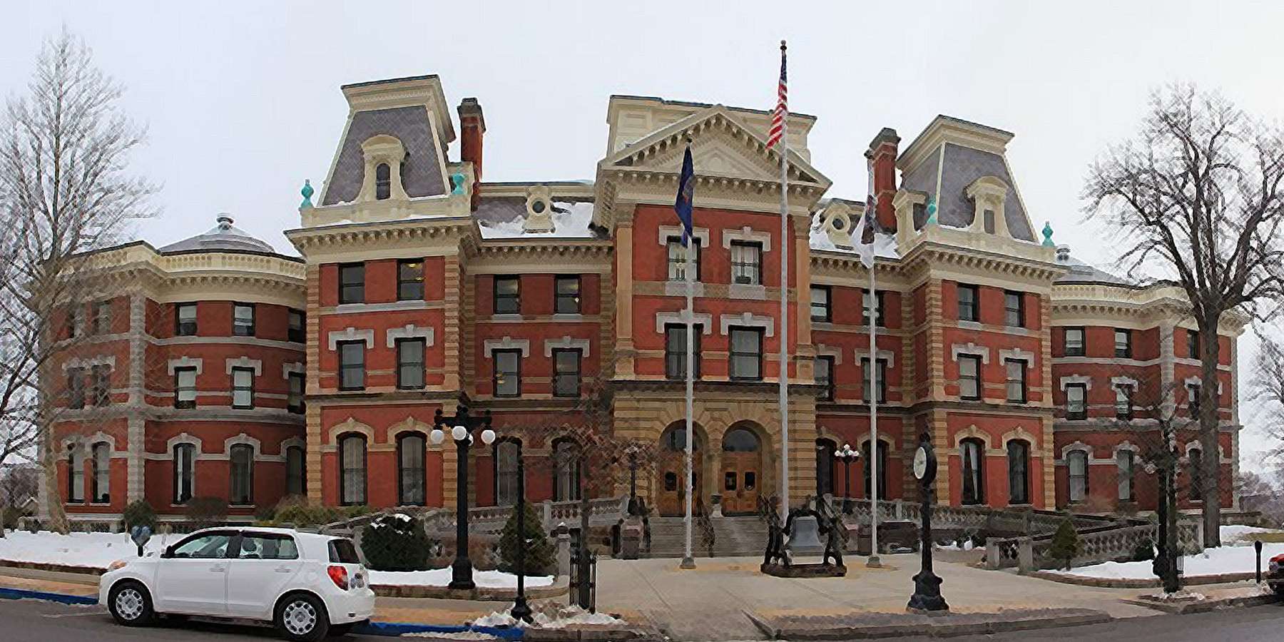 Photo of the Cambria County Courthouse in Ebensburg, Pennsylvania Photo of the Cambria County Courthouse in Ebensburg, Pennsylvania