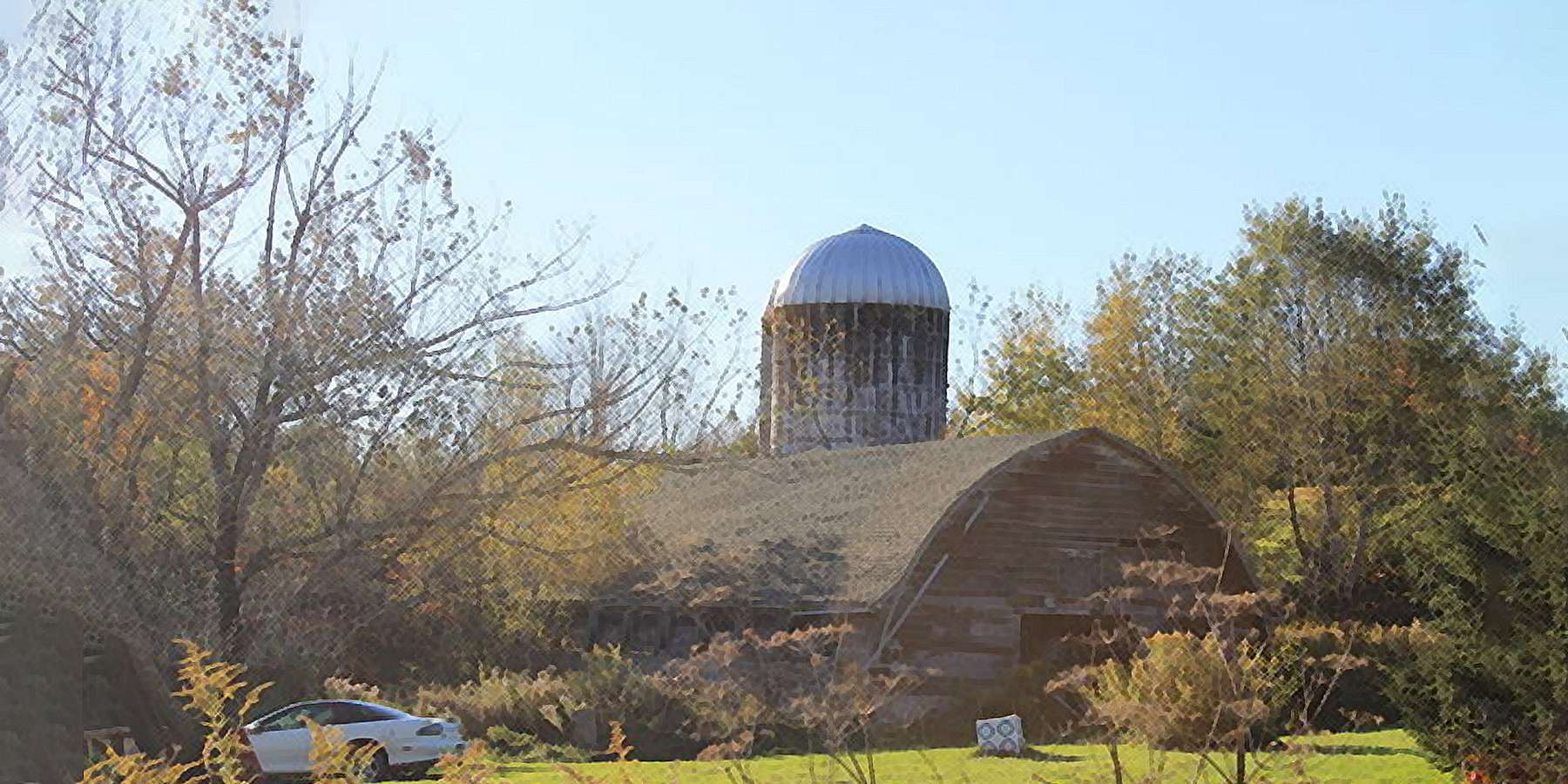 Photo of McArthur Barn with lots of trees in Bloomville, New York Photo of McArthur Barn with lots of trees in Bloomville, New York