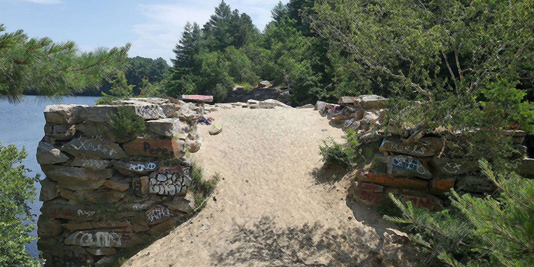 Photo of the Former Pascoag Extension Bridge over Slatersville Reservoir in Pascoag, Rhode Island Photo of the Former Pascoag Extension Bridge over Slatersville Reservoir in Pascoag, Rhode Island