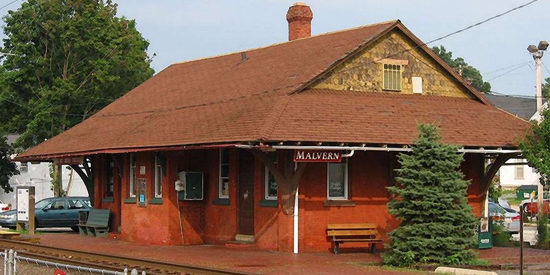Photo of a Train Station in Malvern, Pennsylvania Photo of a Train Station in Malvern, Pennsylvania